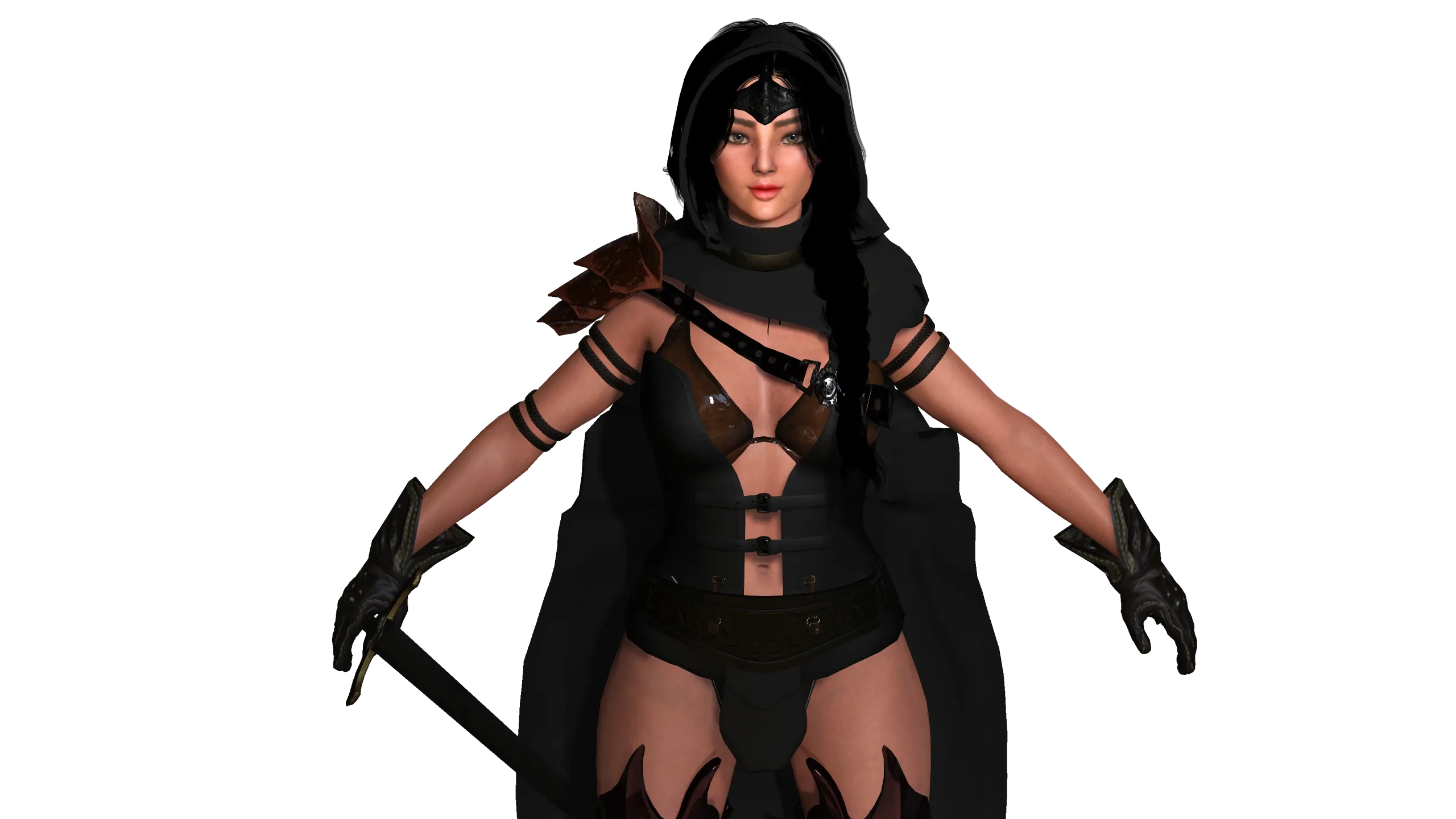 AAA 3D FANTASY FEMALE WARRIOR - REALISTIC RIG GAME CHARACTER