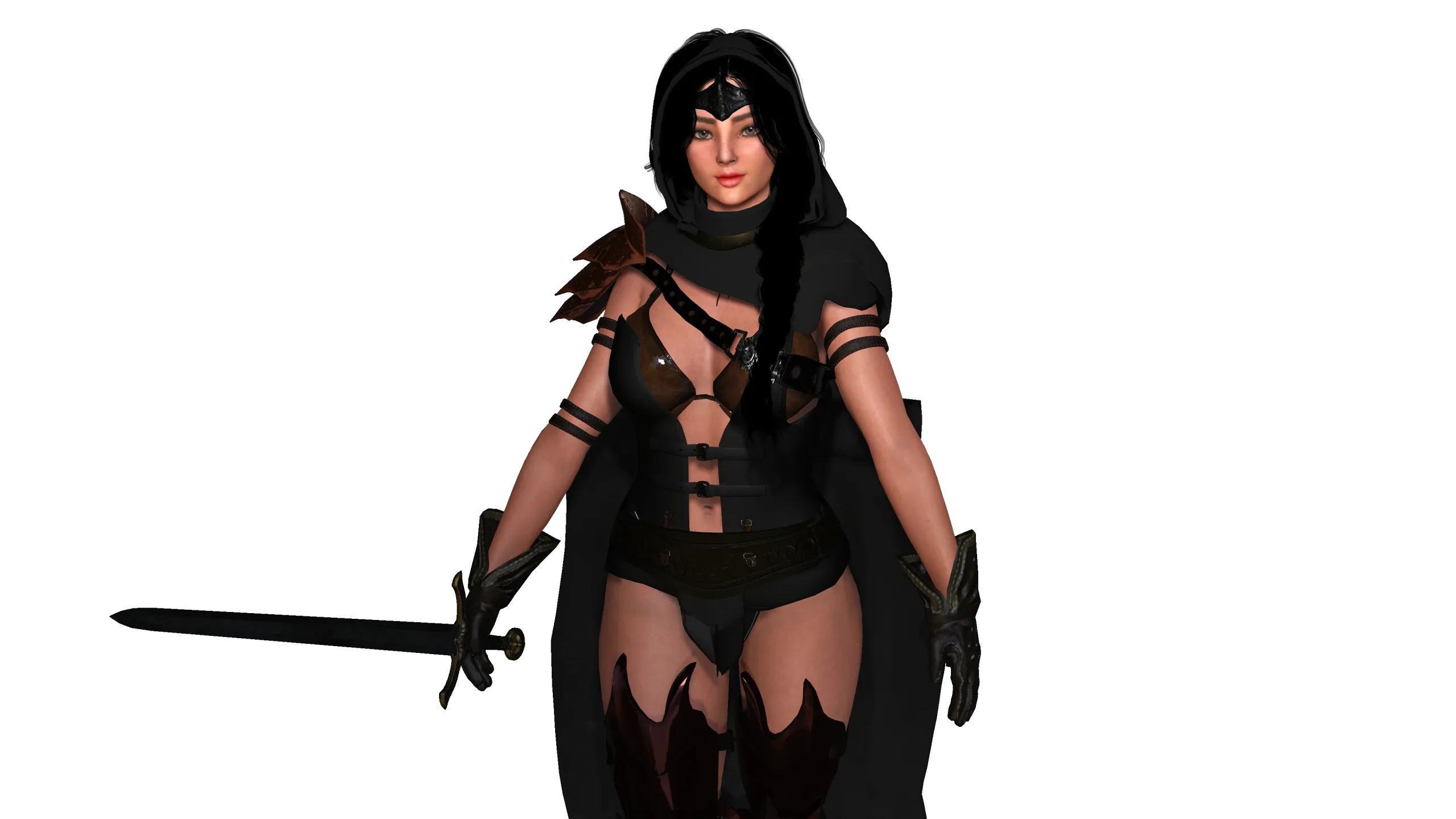 AAA 3D FANTASY FEMALE WARRIOR - REALISTIC RIG GAME CHARACTER