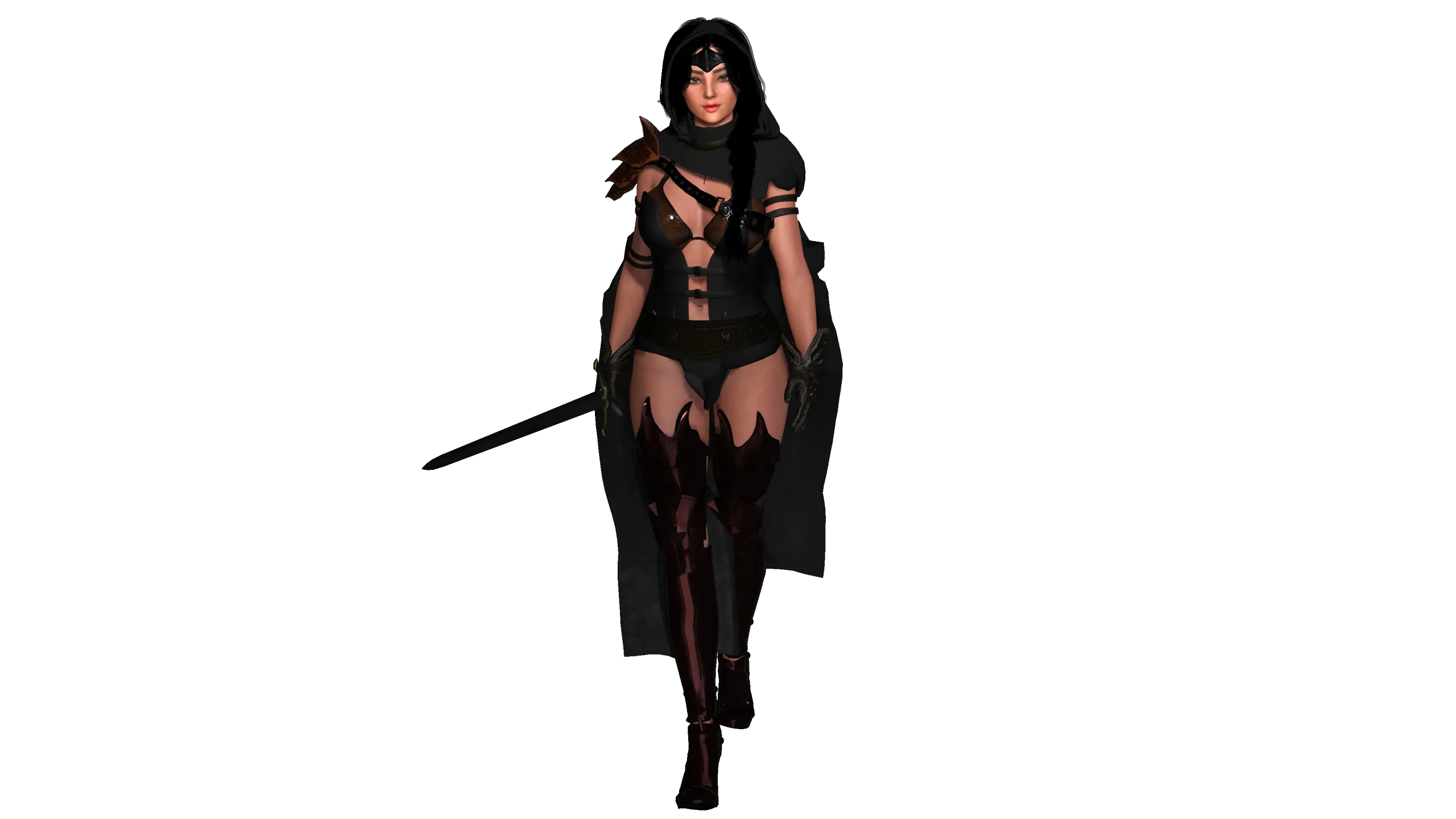 AAA 3D FANTASY FEMALE WARRIOR - REALISTIC RIG GAME CHARACTER