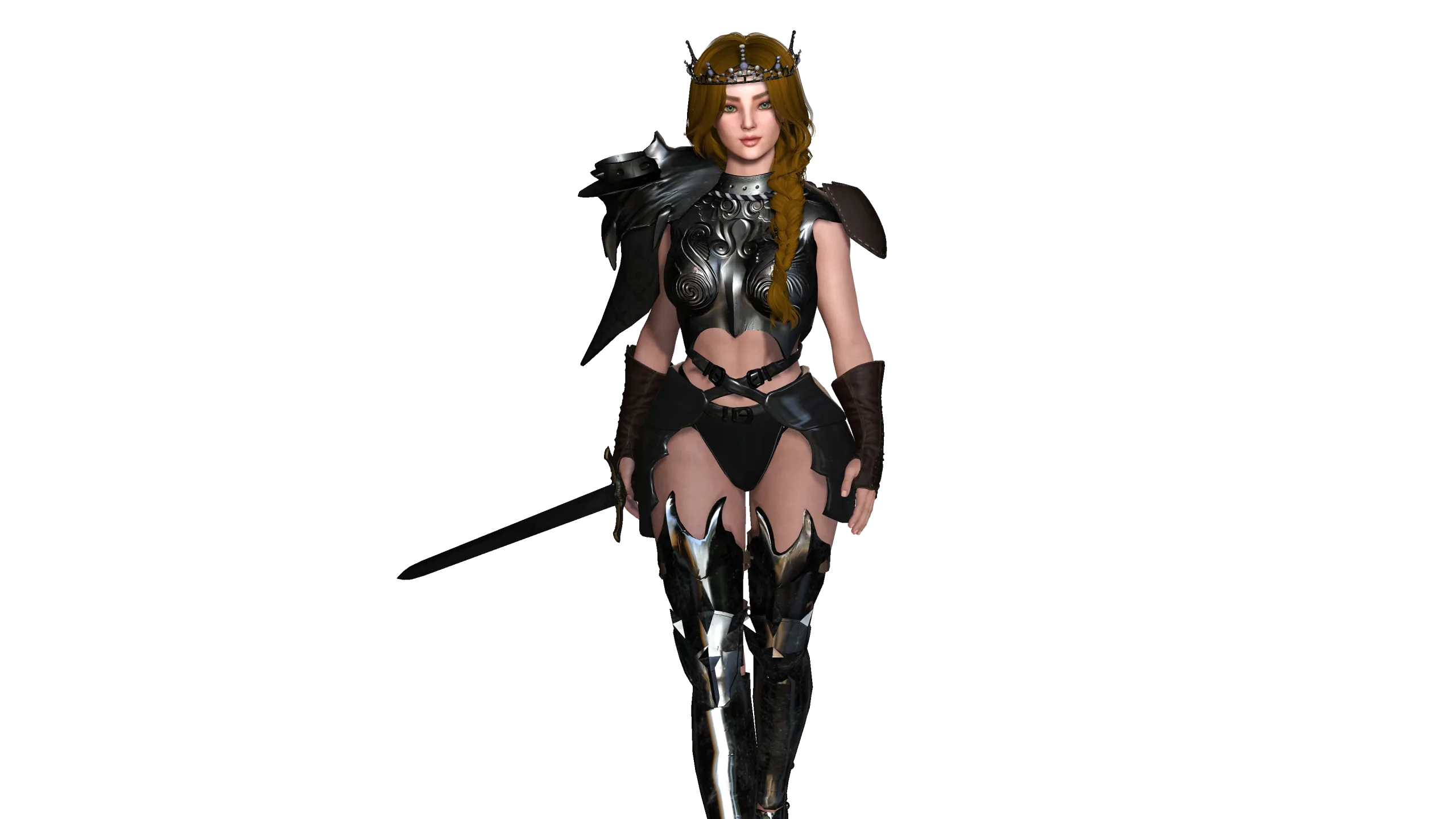 AAA 3D FANTASY FEMALE WARRIOR -REALISTIC RIGGED GAME CHARACTER