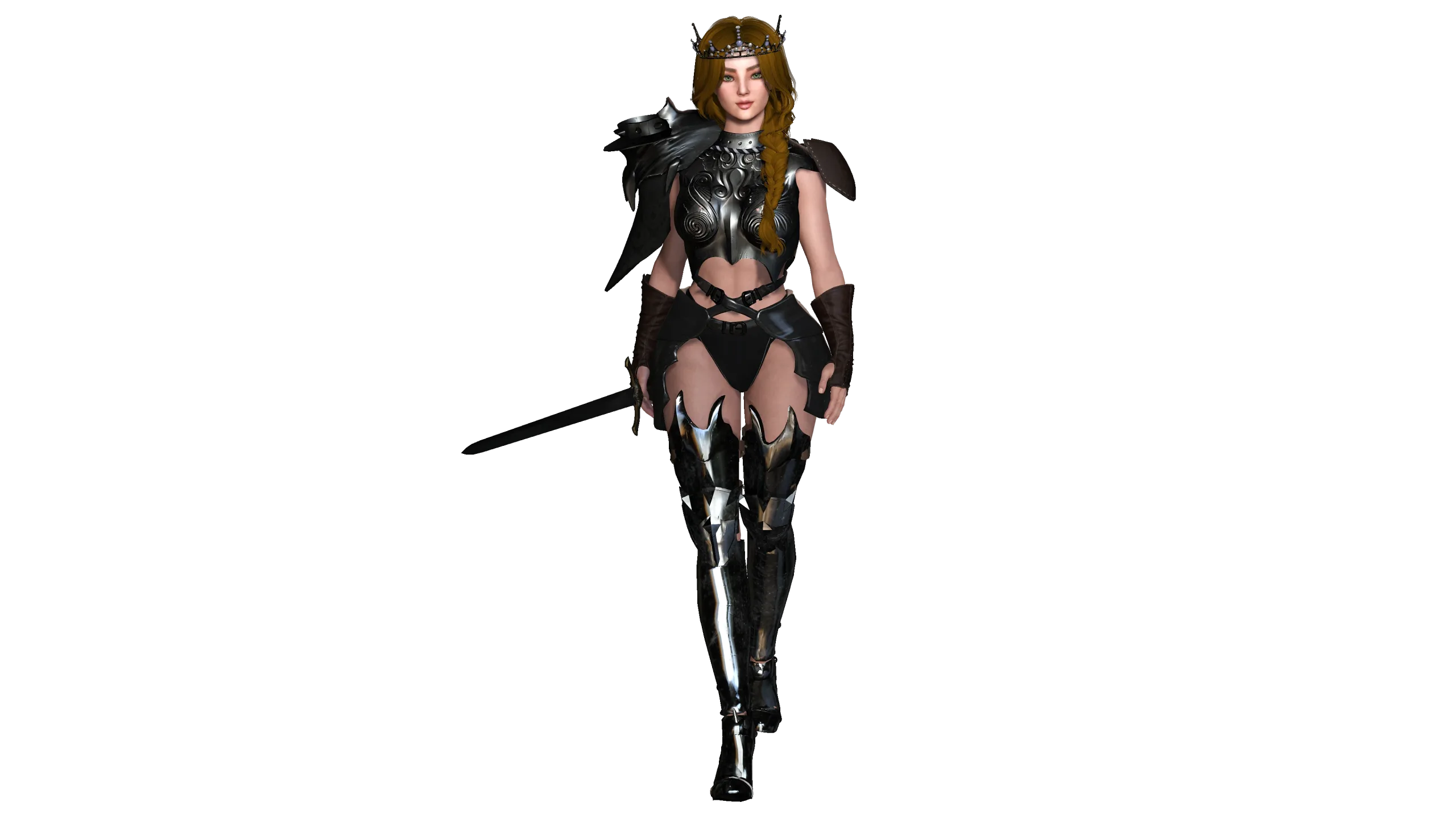 AAA 3D FANTASY FEMALE WARRIOR -REALISTIC RIGGED GAME CHARACTER