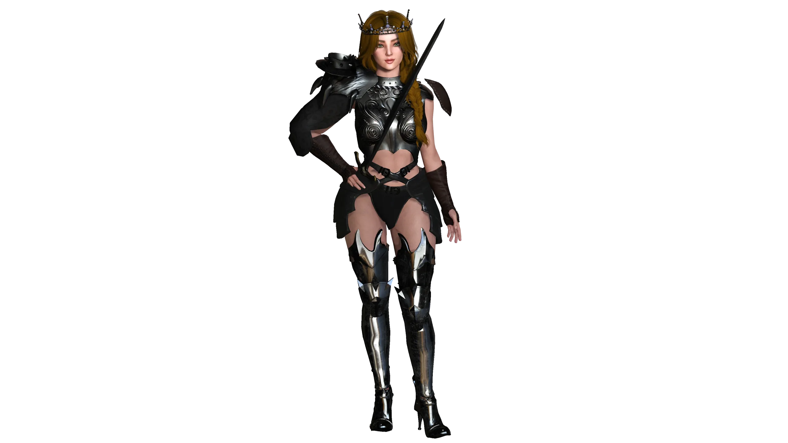 AAA 3D FANTASY FEMALE WARRIOR -REALISTIC RIGGED GAME CHARACTER