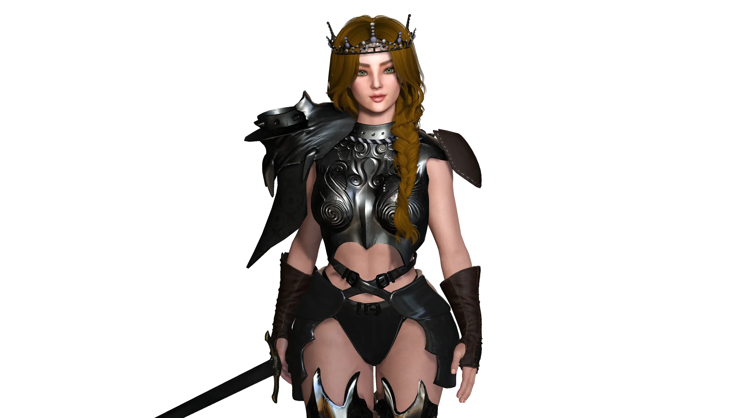 AAA 3D FANTASY FEMALE WARRIOR -REALISTIC RIGGED GAME CHARACTER