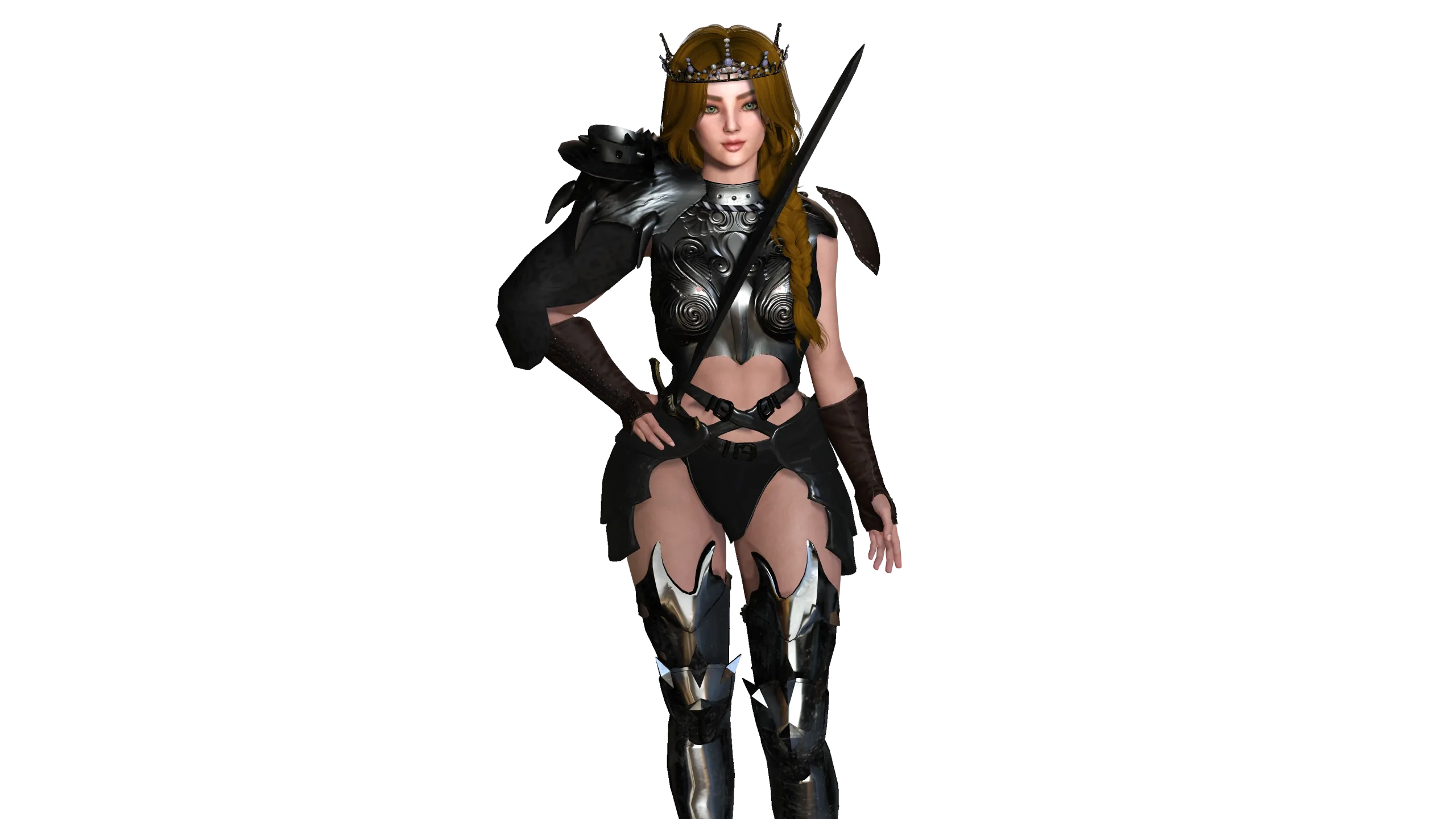 AAA 3D FANTASY FEMALE WARRIOR -REALISTIC RIGGED GAME CHARACTER