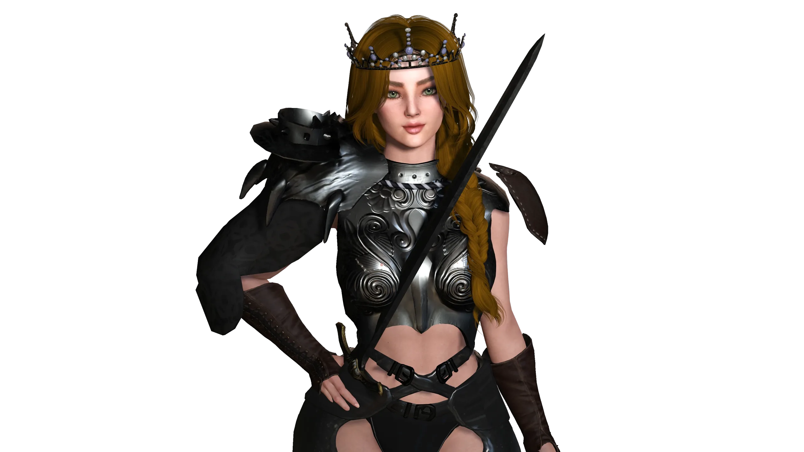 AAA 3D FANTASY FEMALE WARRIOR -REALISTIC RIGGED GAME CHARACTER