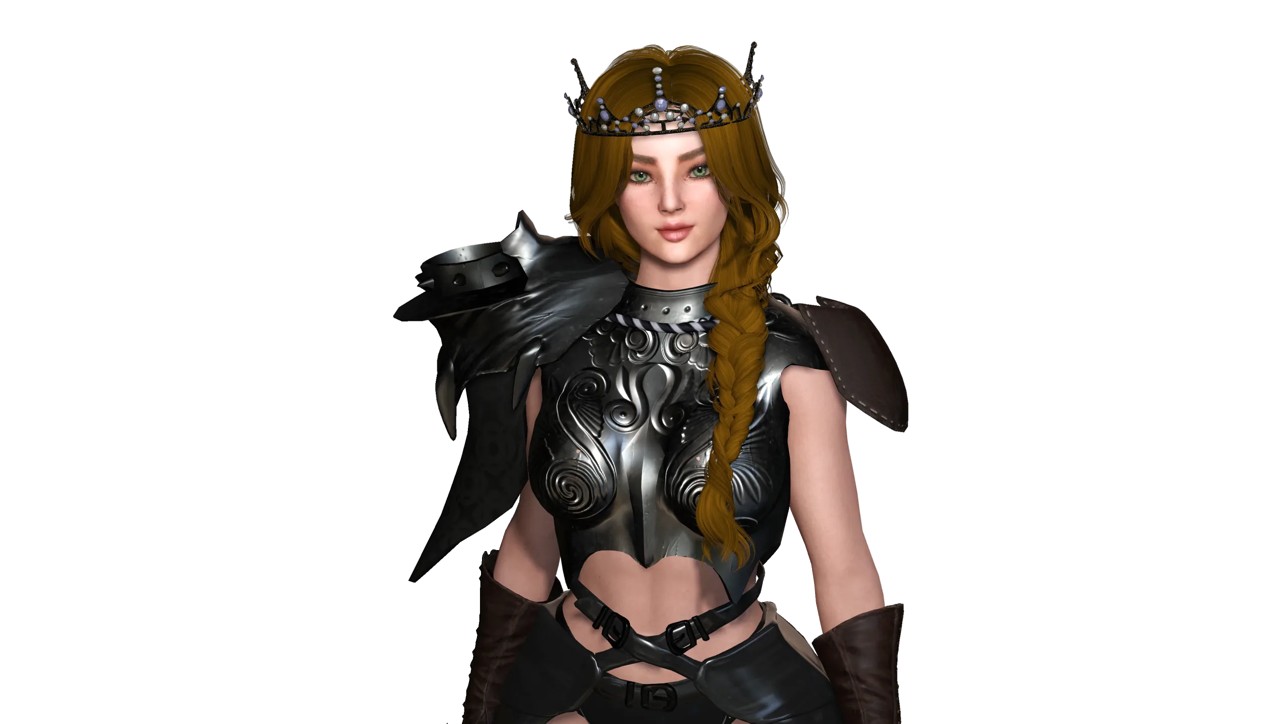 AAA 3D FANTASY FEMALE WARRIOR -REALISTIC RIGGED GAME CHARACTER