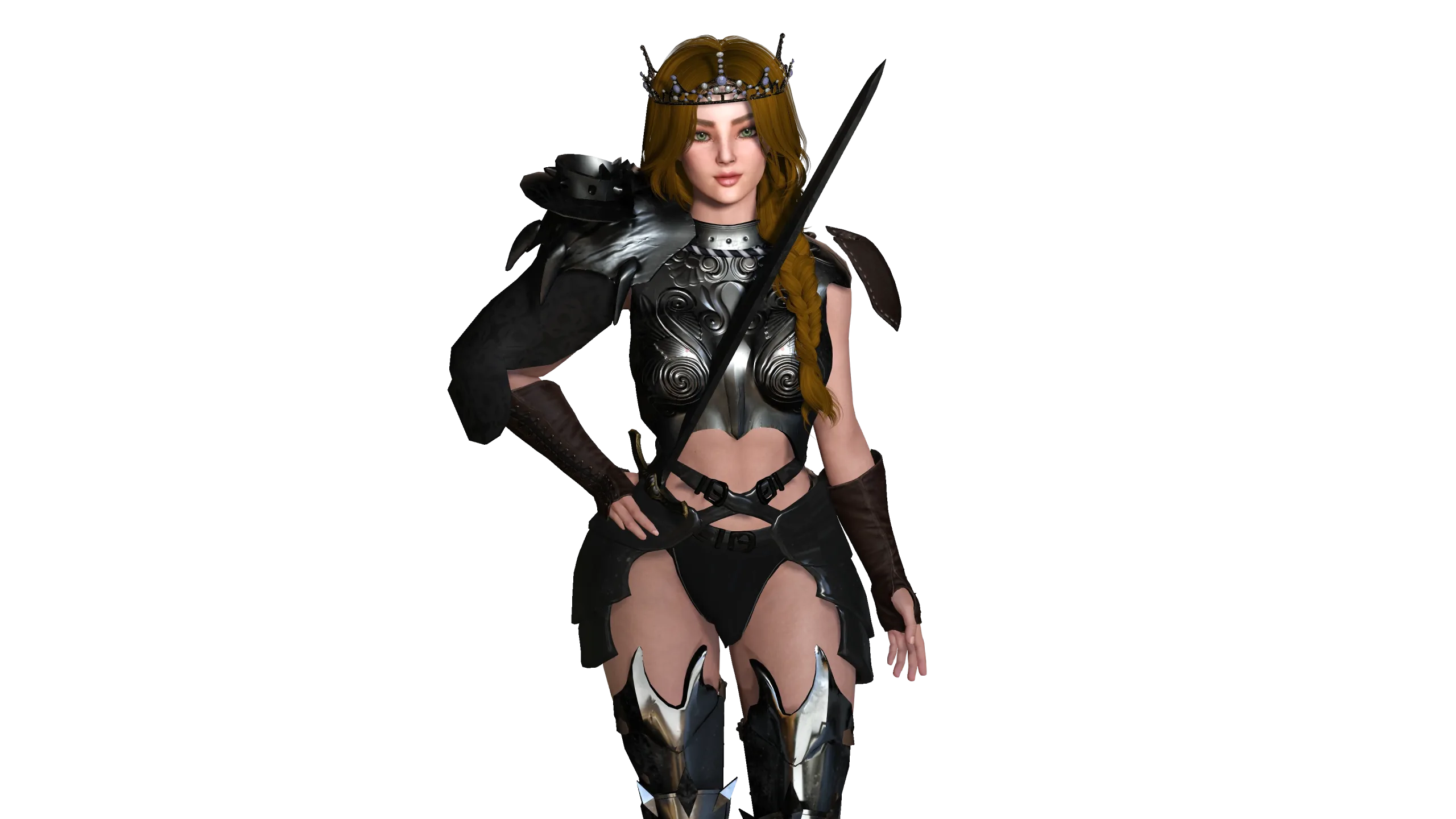 AAA 3D FANTASY FEMALE WARRIOR -REALISTIC RIGGED GAME CHARACTER