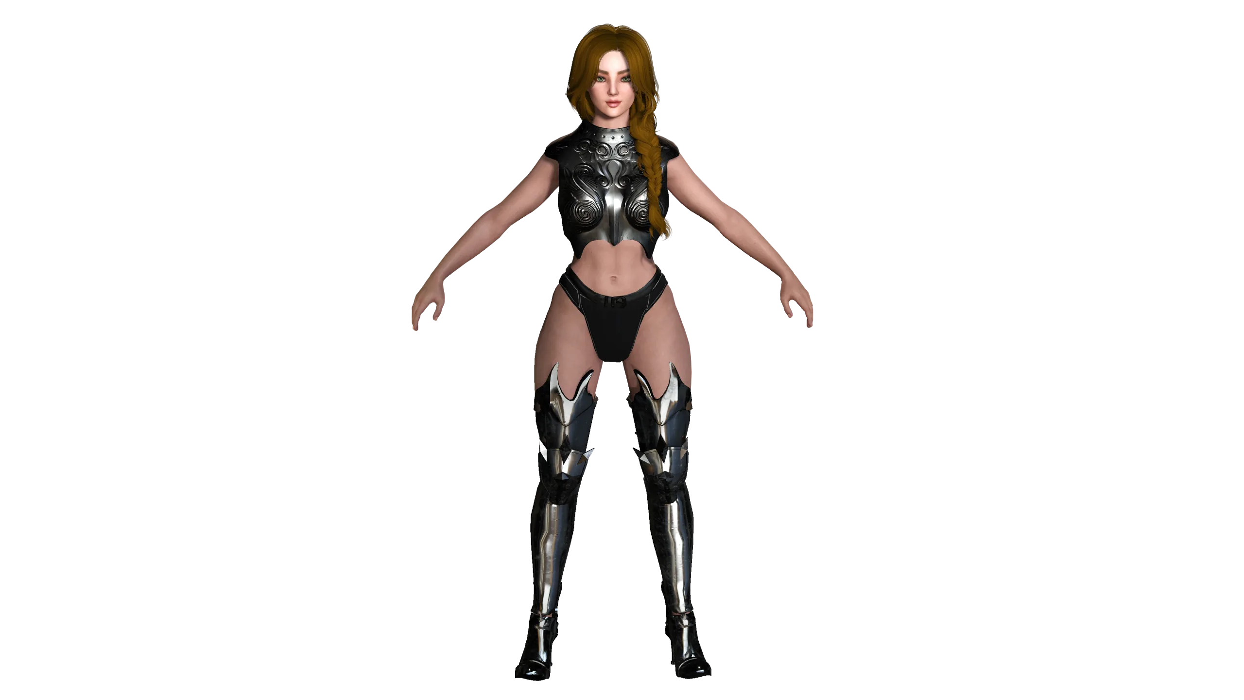 AAA 3D FANTASY FEMALE WARRIOR -REALISTIC RIGGED GAME CHARACTER