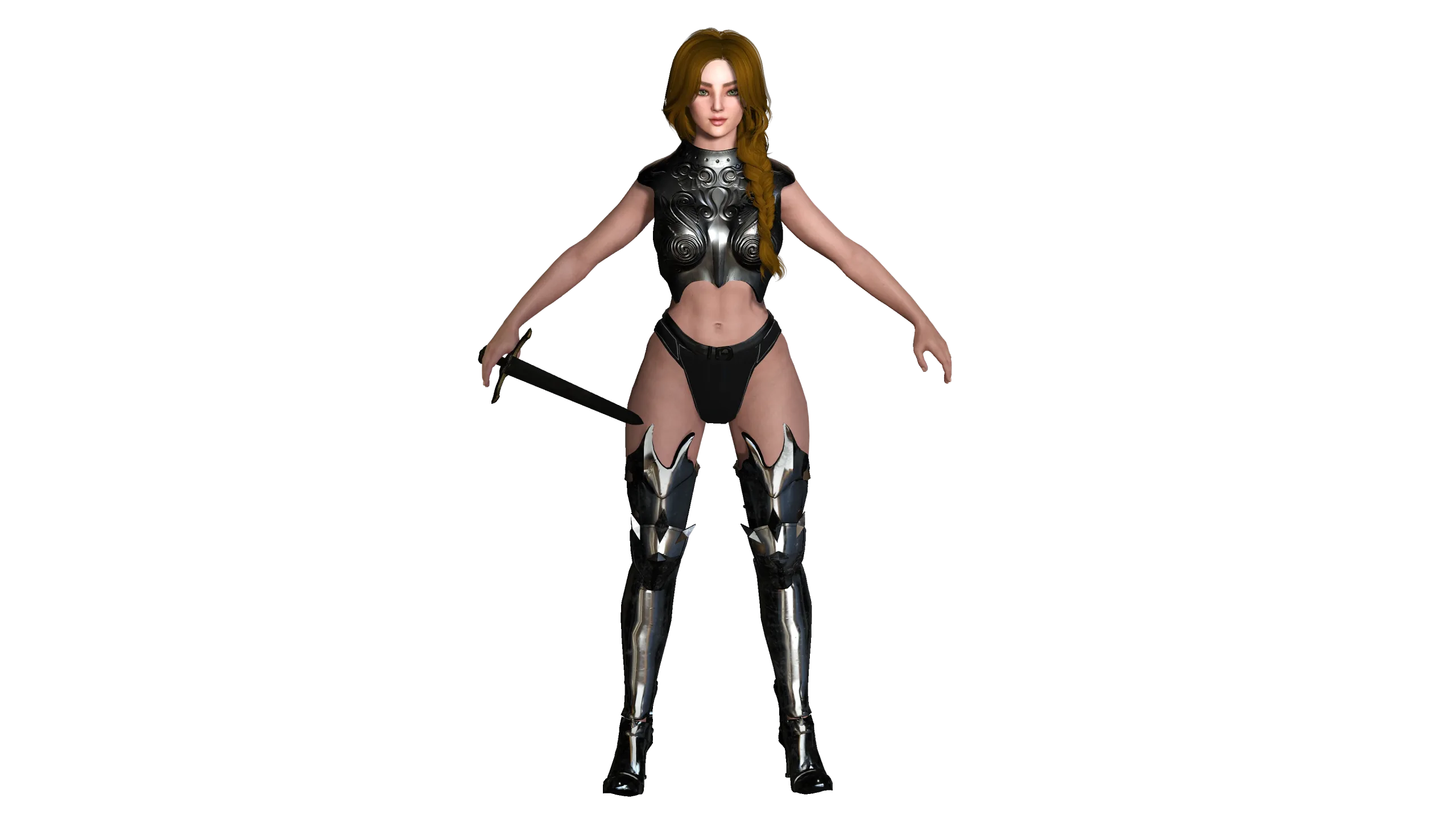 AAA 3D FANTASY FEMALE WARRIOR -REALISTIC RIGGED GAME CHARACTER