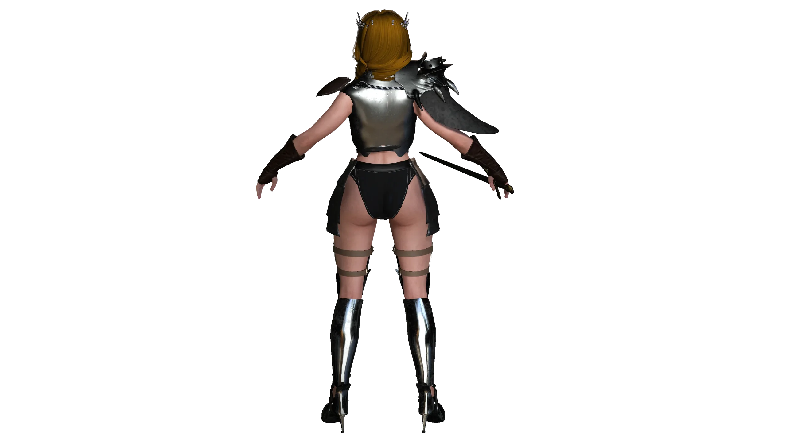 AAA 3D FANTASY FEMALE WARRIOR -REALISTIC RIGGED GAME CHARACTER