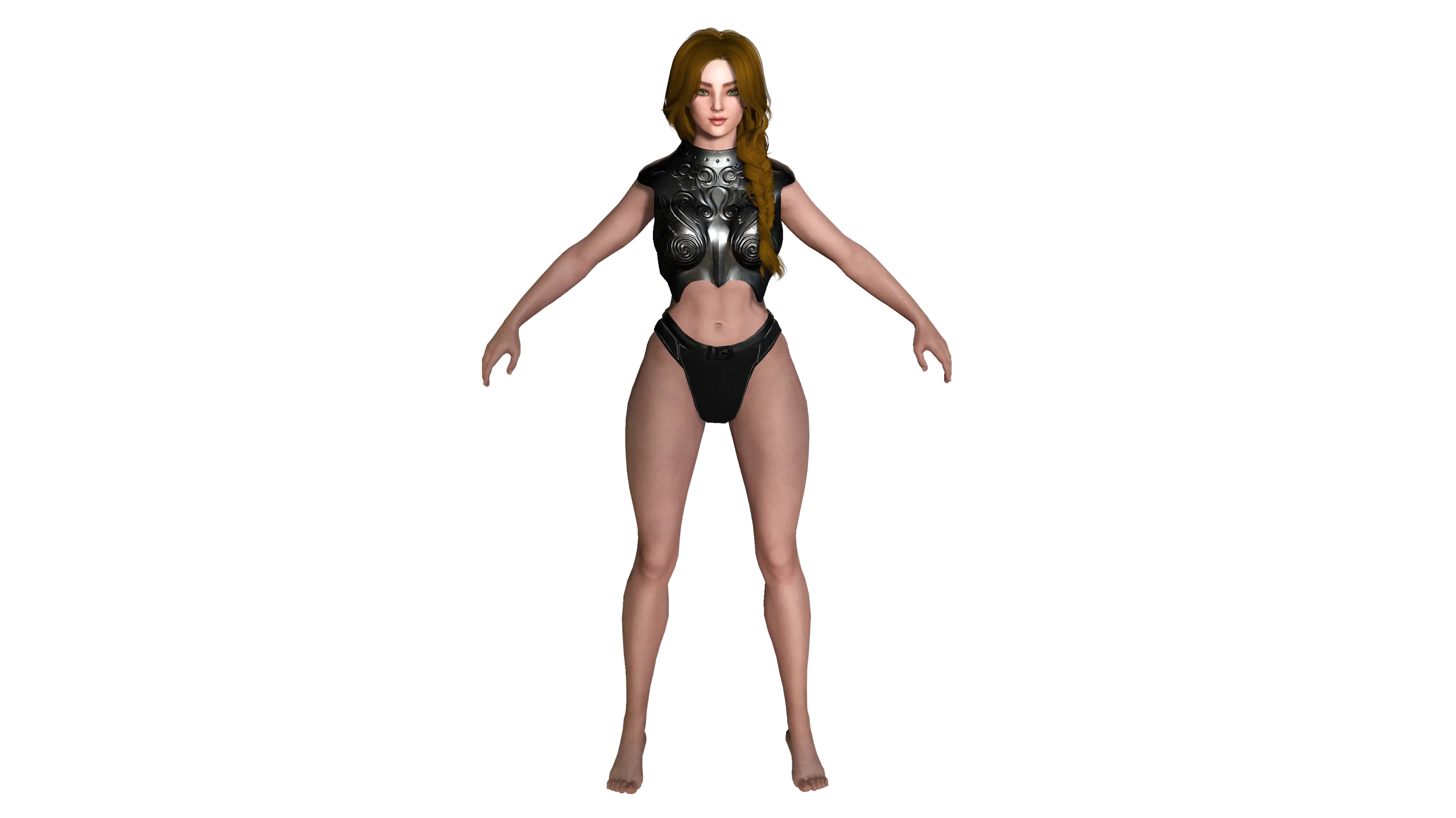 AAA 3D FANTASY FEMALE WARRIOR -REALISTIC RIGGED GAME CHARACTER