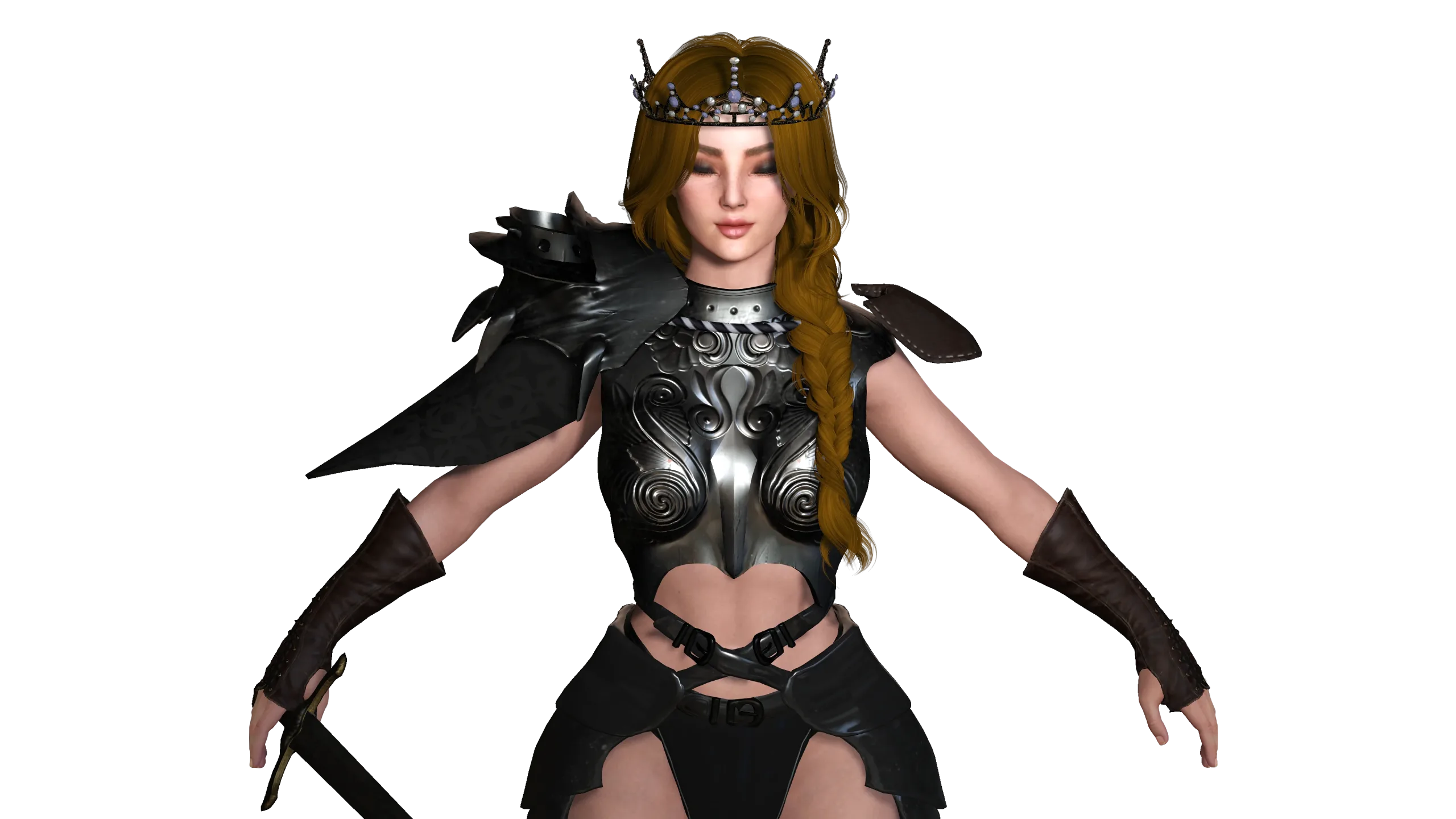 AAA 3D FANTASY FEMALE WARRIOR -REALISTIC RIGGED GAME CHARACTER