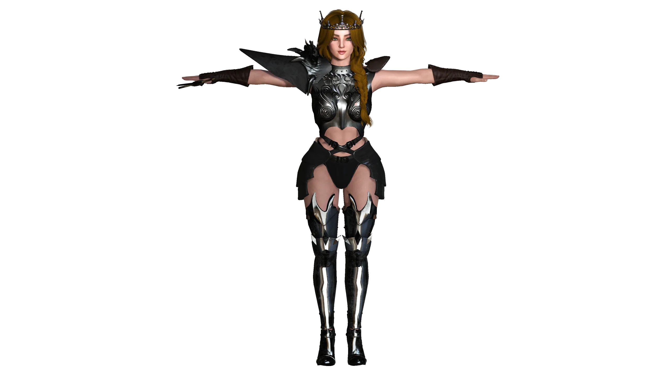 AAA 3D FANTASY FEMALE WARRIOR -REALISTIC RIGGED GAME CHARACTER