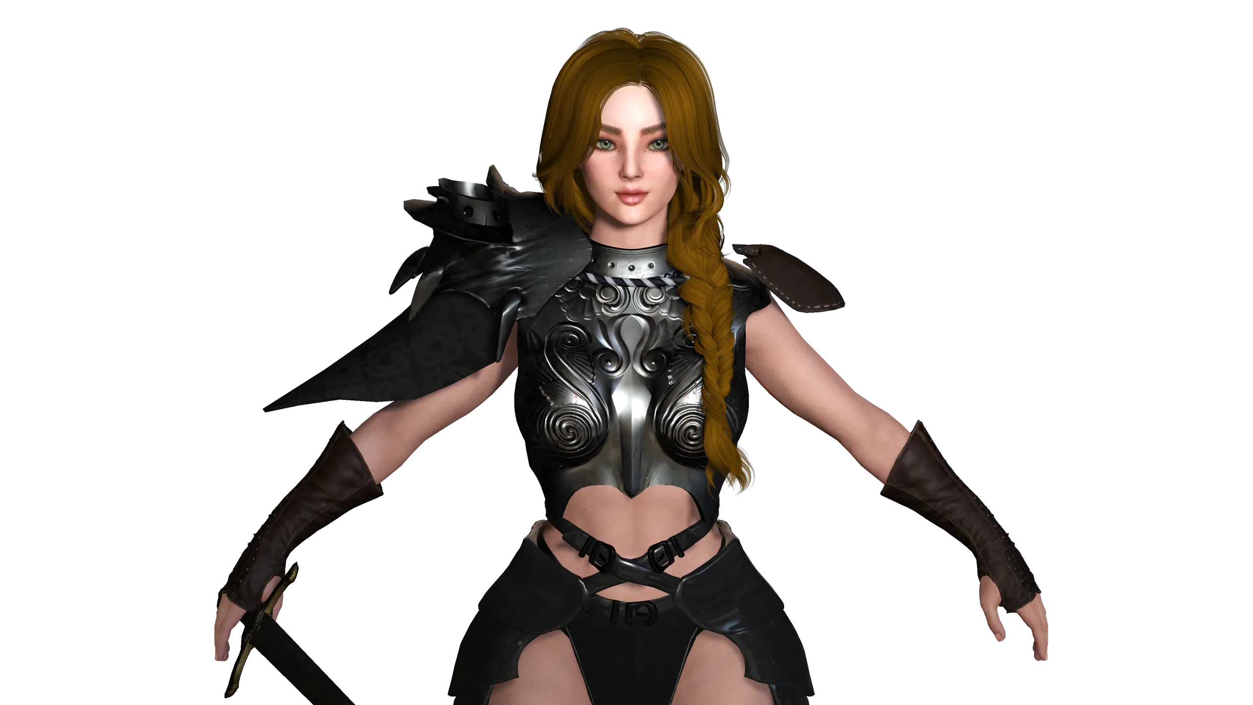 AAA 3D FANTASY FEMALE WARRIOR -REALISTIC RIGGED GAME CHARACTER