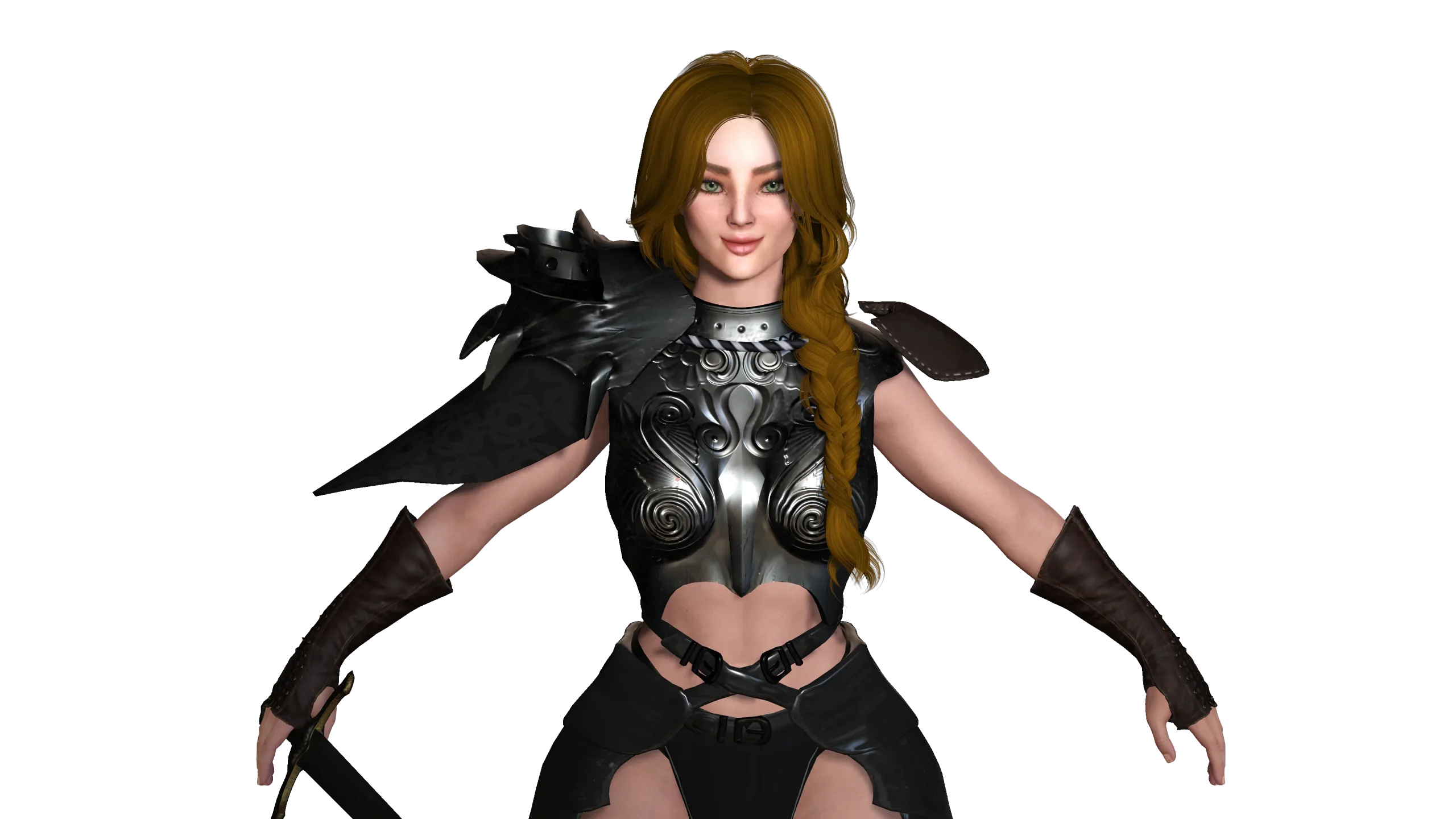 AAA 3D FANTASY FEMALE WARRIOR -REALISTIC RIGGED GAME CHARACTER