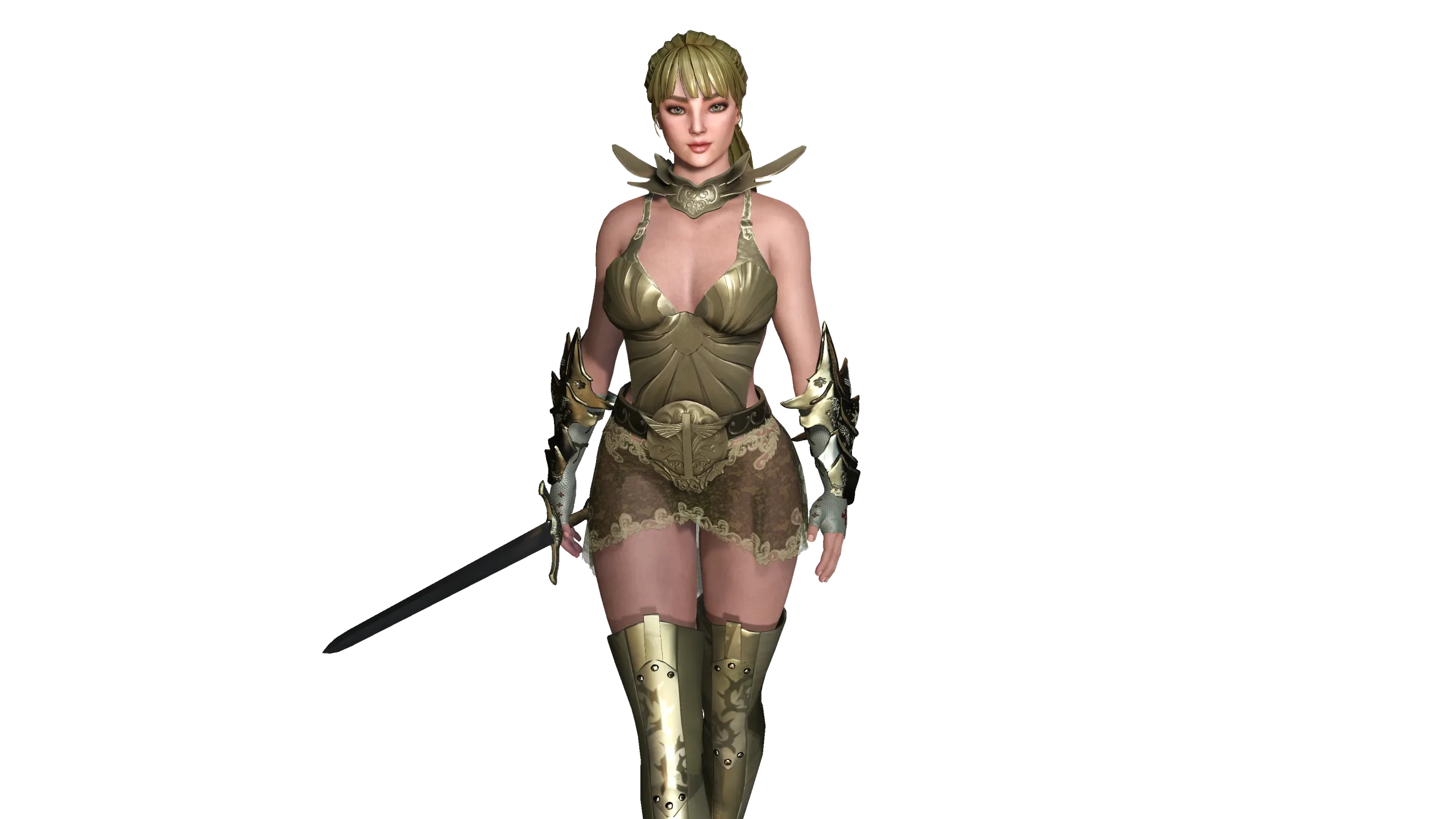 AAA 3D FANTASY FEMALE WARRIOR-REALISTIC RIG GAME CHARACTER