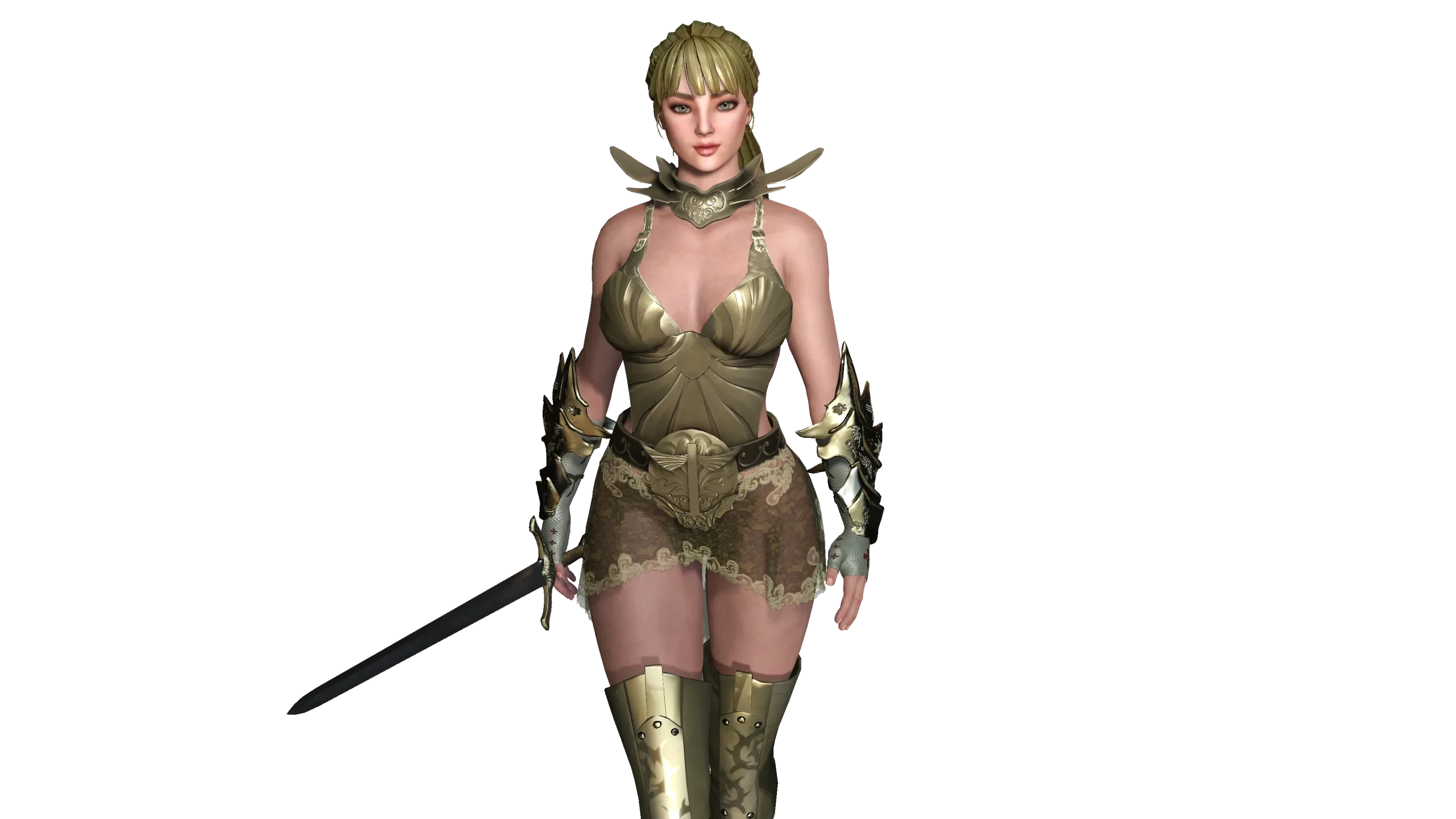 AAA 3D FANTASY FEMALE WARRIOR-REALISTIC RIG GAME CHARACTER