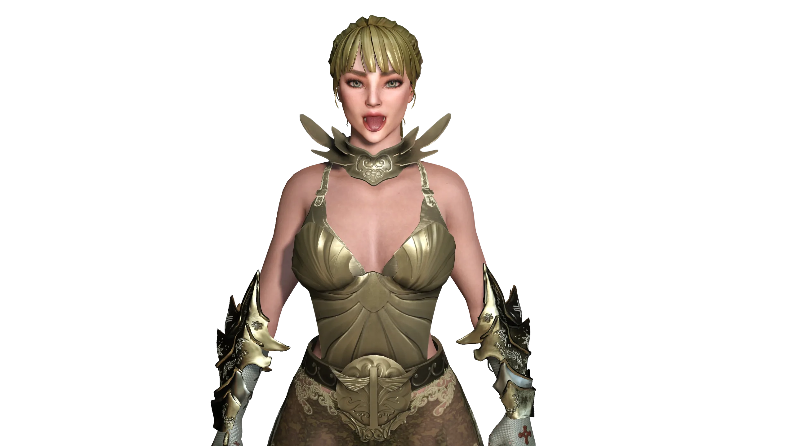 AAA 3D FANTASY FEMALE WARRIOR-REALISTIC RIG GAME CHARACTER