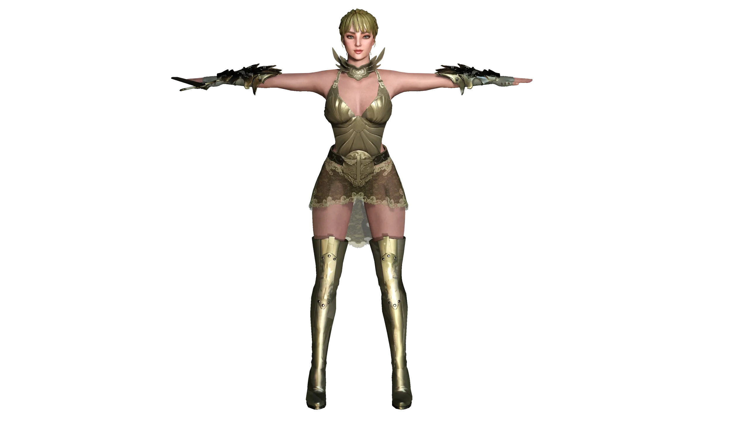 AAA 3D FANTASY FEMALE WARRIOR-REALISTIC RIG GAME CHARACTER