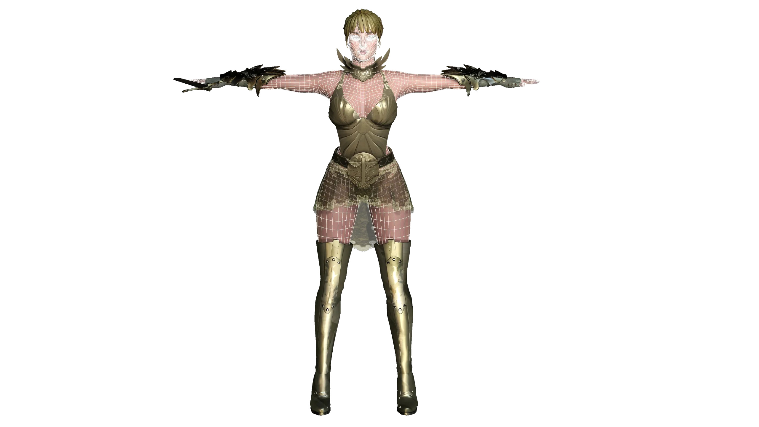 AAA 3D FANTASY FEMALE WARRIOR-REALISTIC RIG GAME CHARACTER