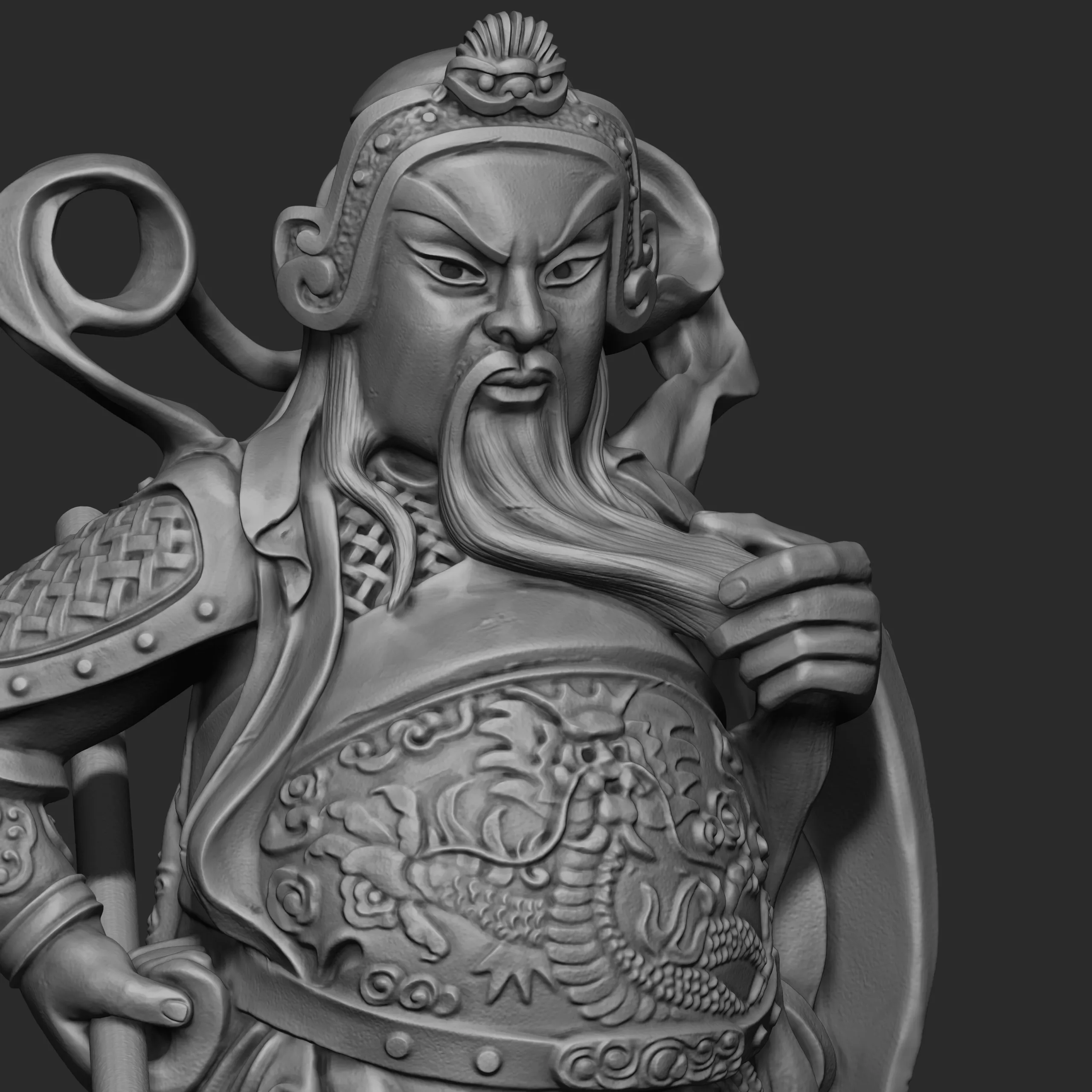 Guan-Yu Character Sculpture Tutorial Zbrush 2019 HighPoly