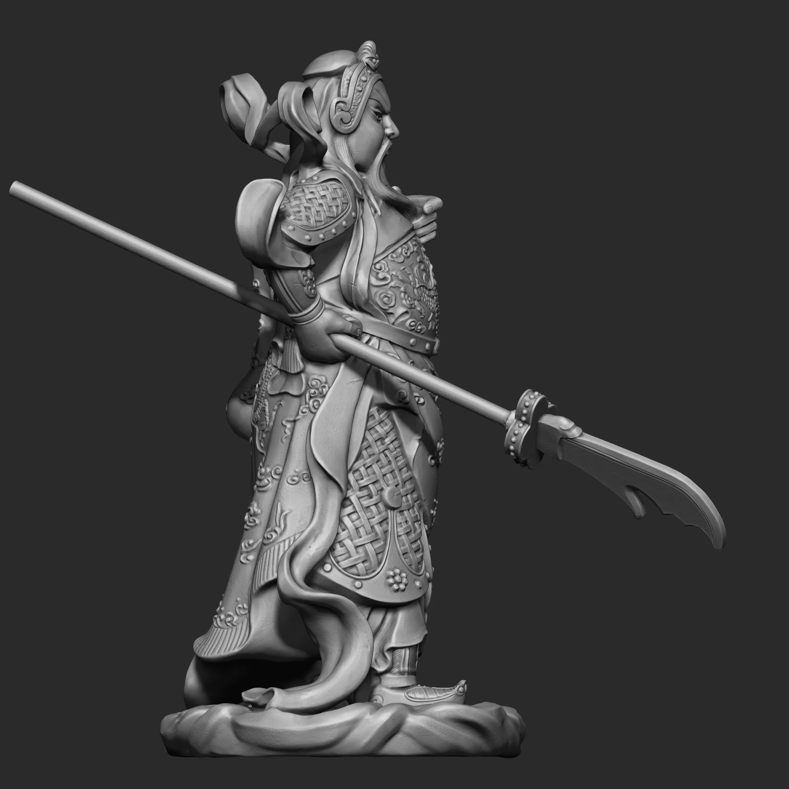 Guan-Yu Character Sculpture Tutorial Zbrush 2019 HighPoly