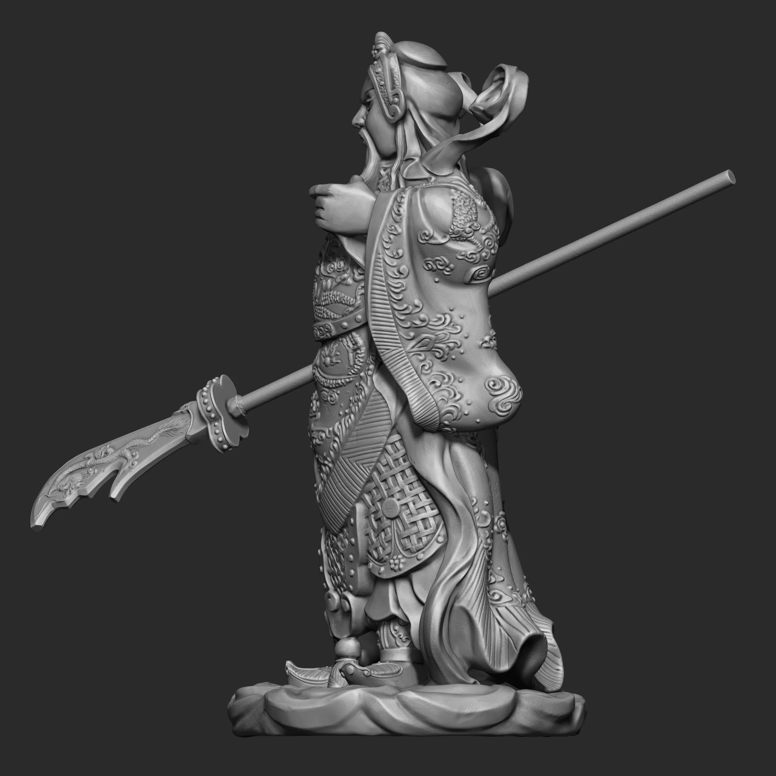 Guan-Yu Character Sculpture Tutorial Zbrush 2019 HighPoly