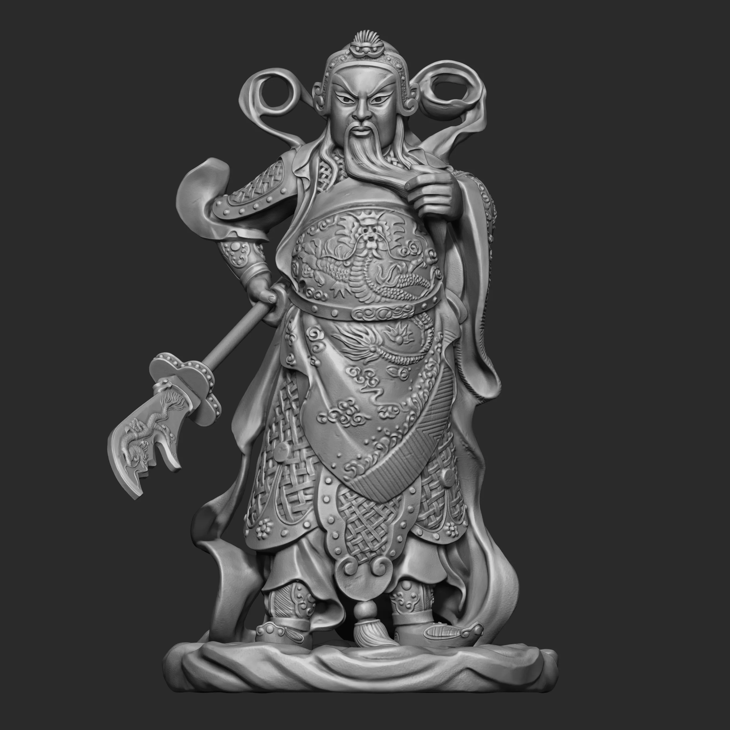 Guan-Yu Character Sculpture Tutorial Zbrush 2019 HighPoly