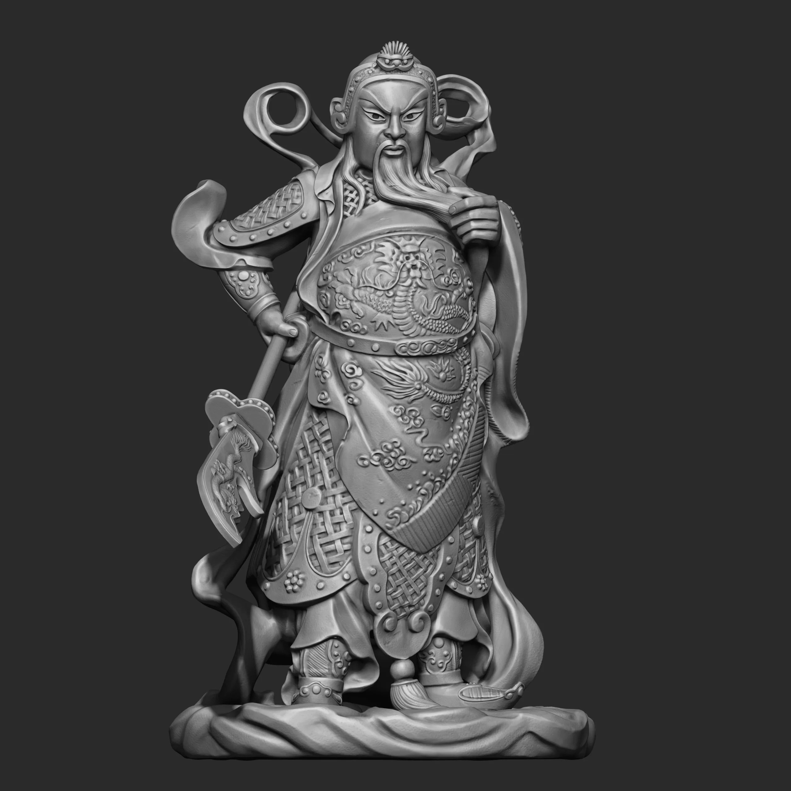 Guan-Yu Character Sculpture Tutorial Zbrush 2019 HighPoly