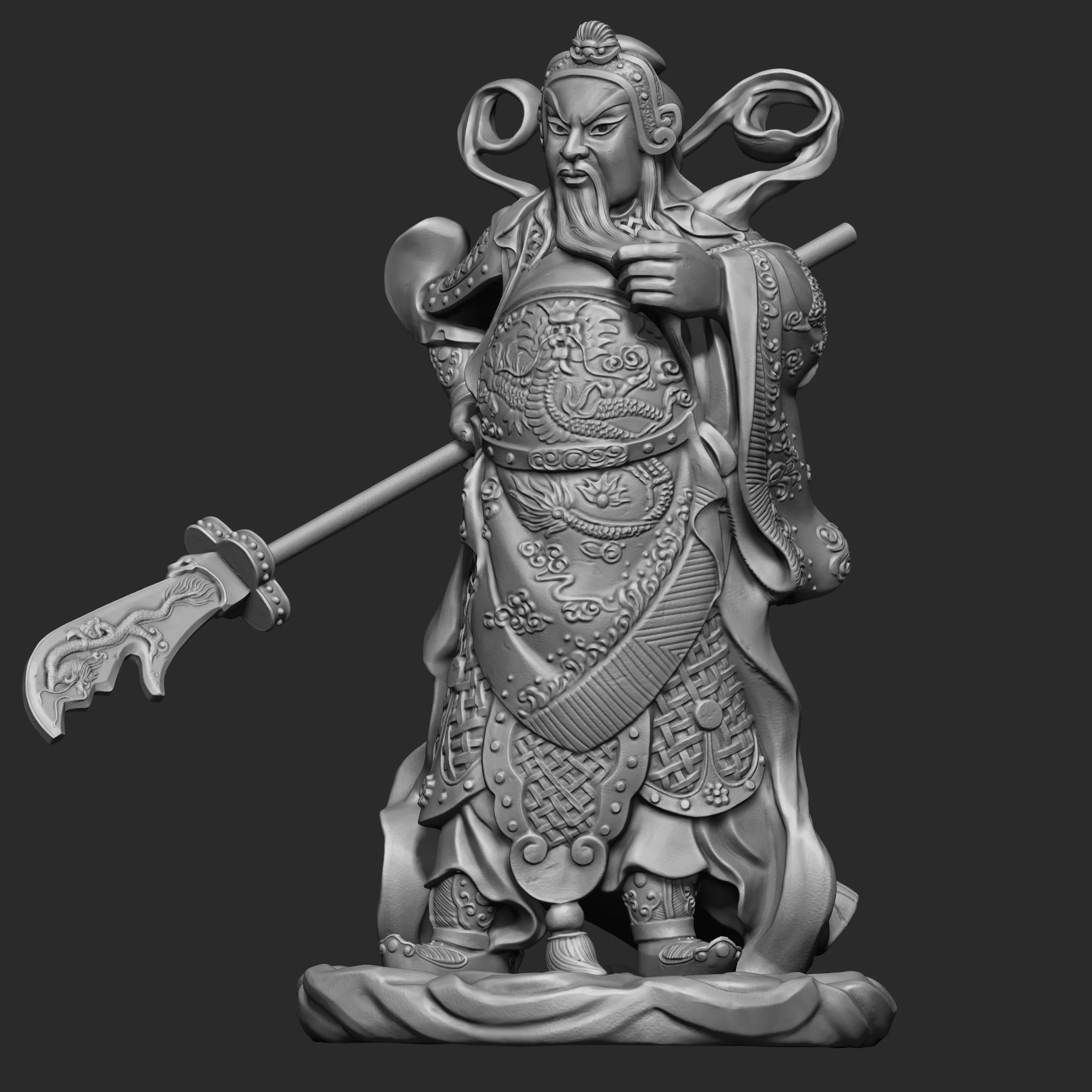 Guan-Yu Character Sculpture Tutorial Zbrush 2019 HighPoly