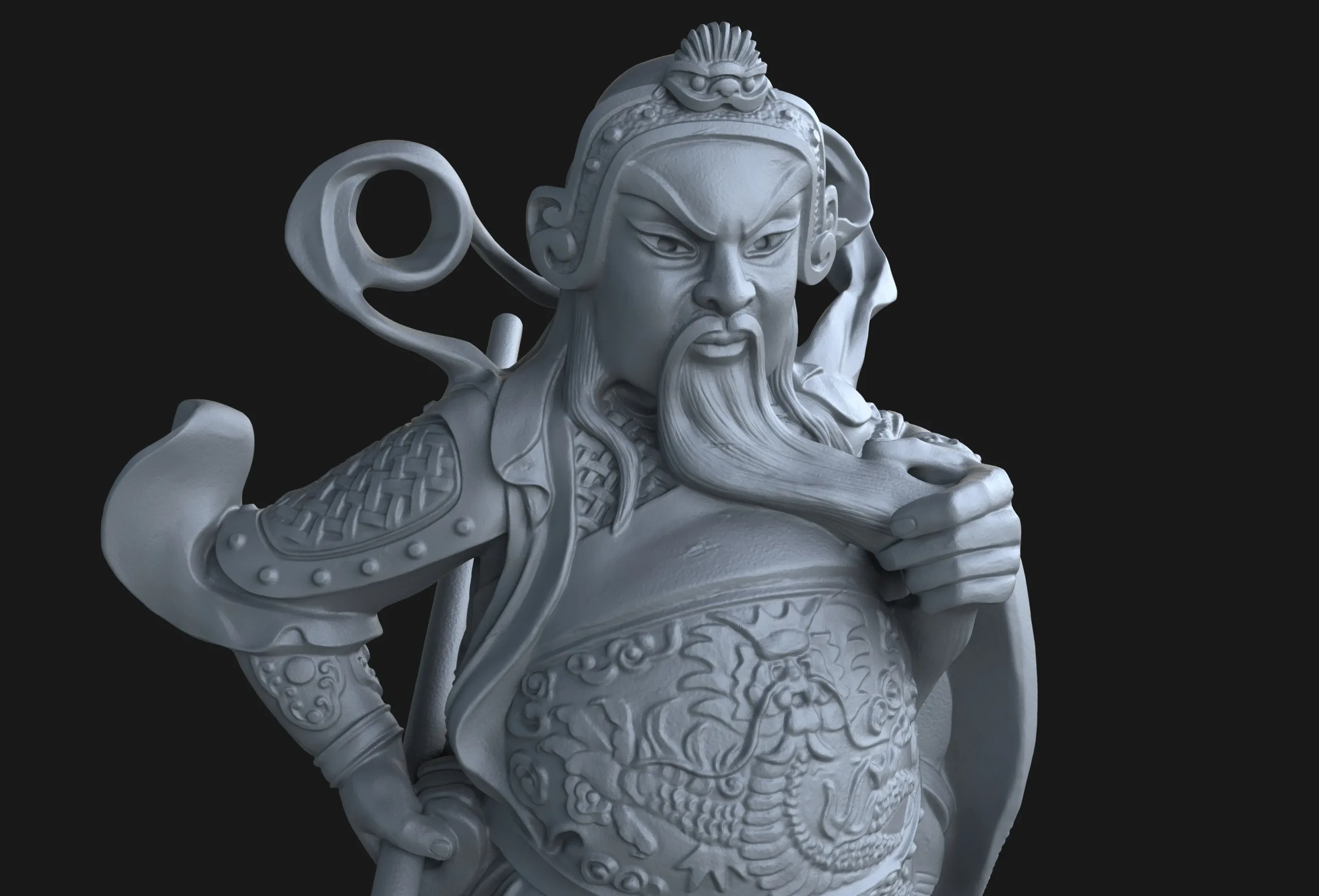 Guan-Yu Character Sculpture Tutorial Zbrush 2019 HighPoly