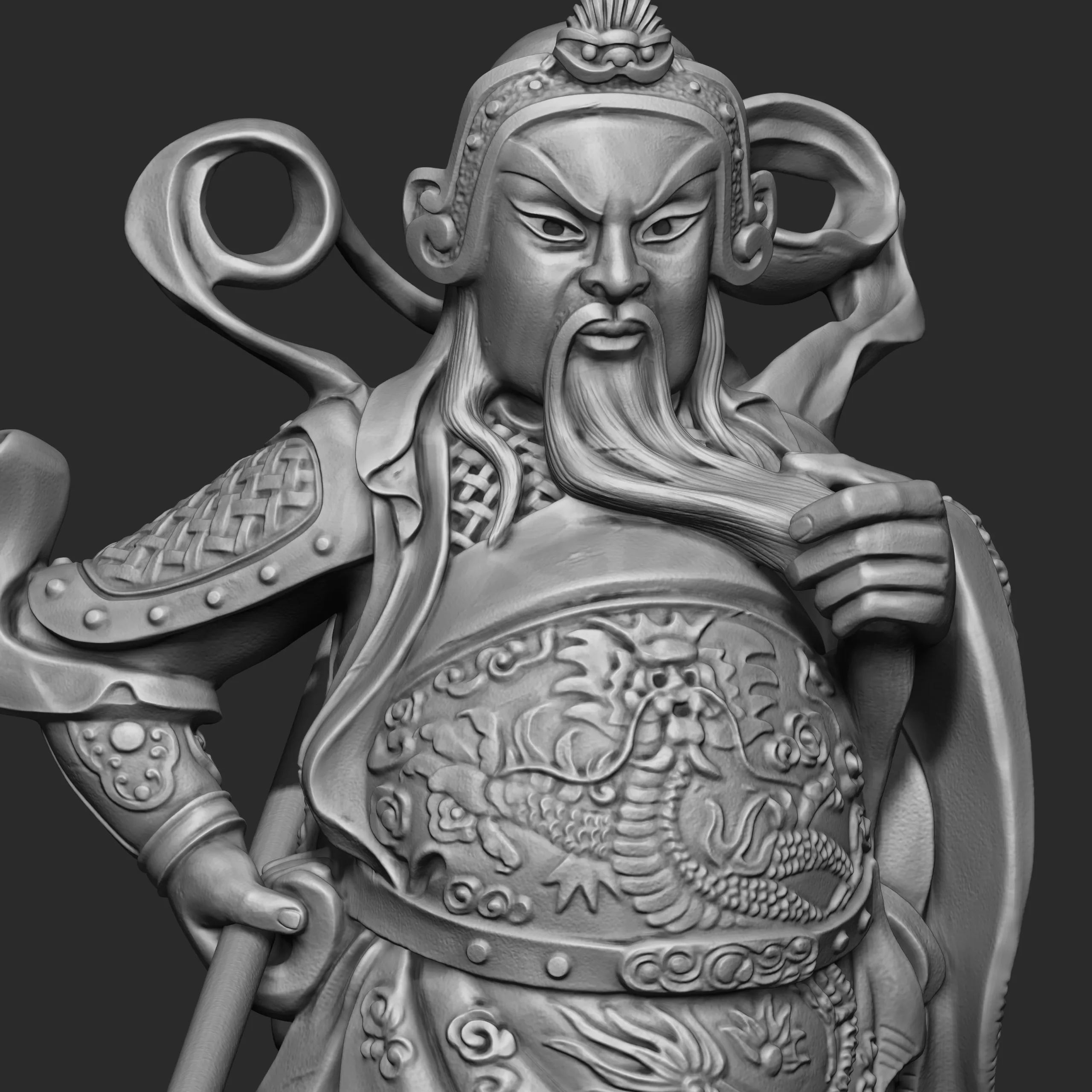 Guan-Yu Character Sculpture Tutorial Zbrush 2019 HighPoly