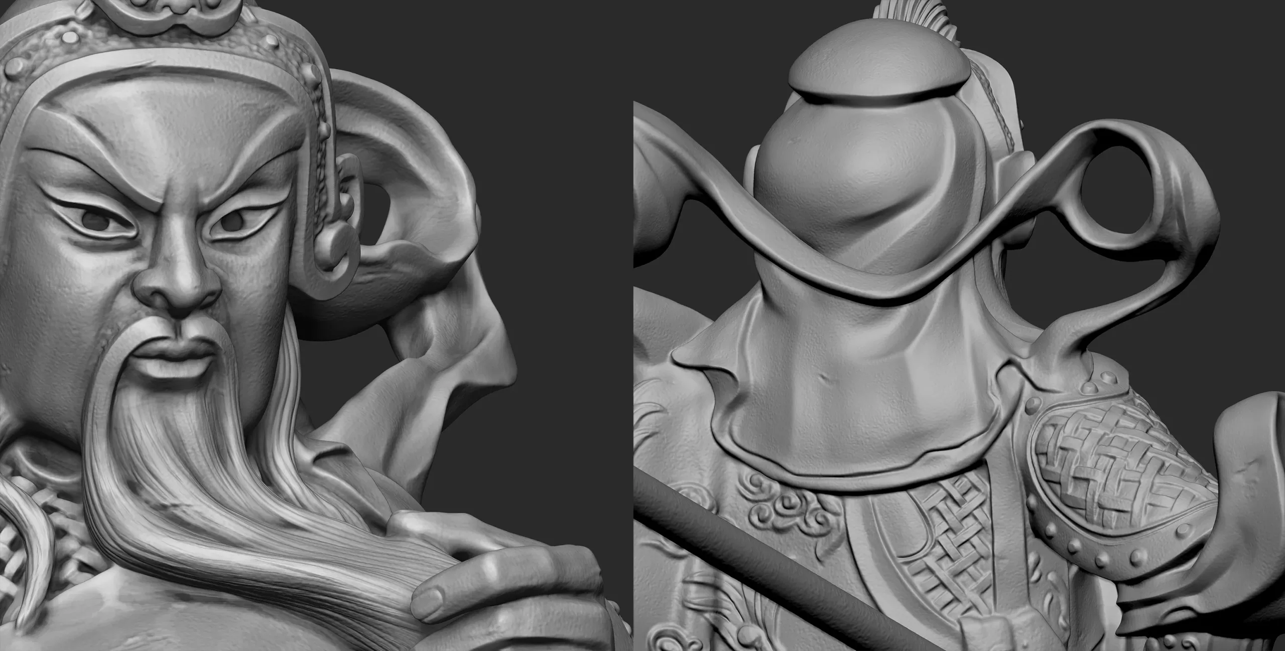 Guan-Yu Character Sculpture Zbrush 2019 HighPoly