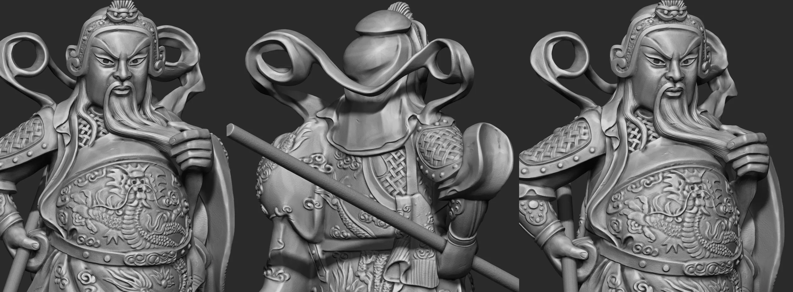 Guan-Yu Character Sculpture Zbrush 2019 HighPoly