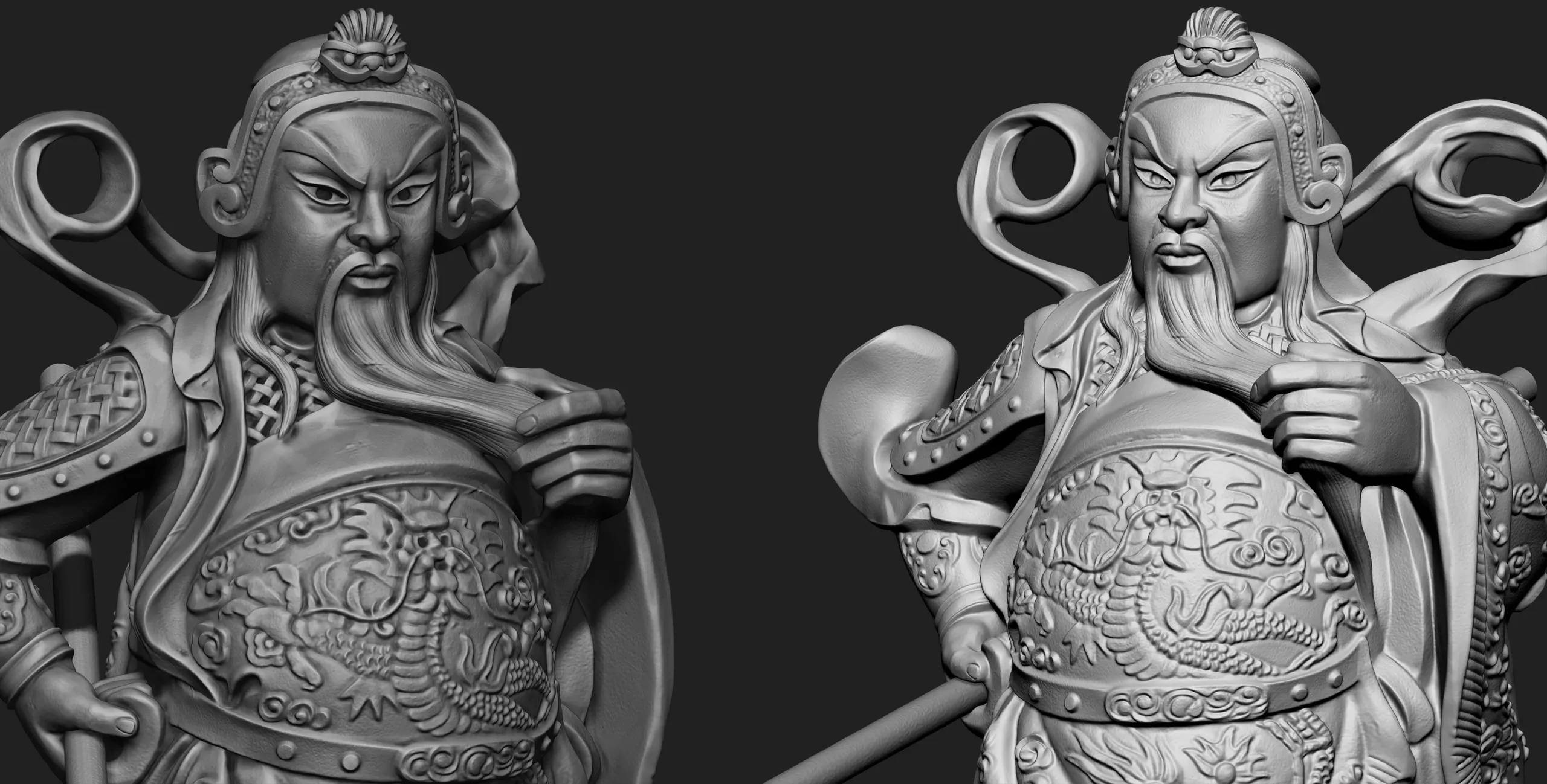 Guan-Yu Character Sculpture Zbrush 2019 HighPoly