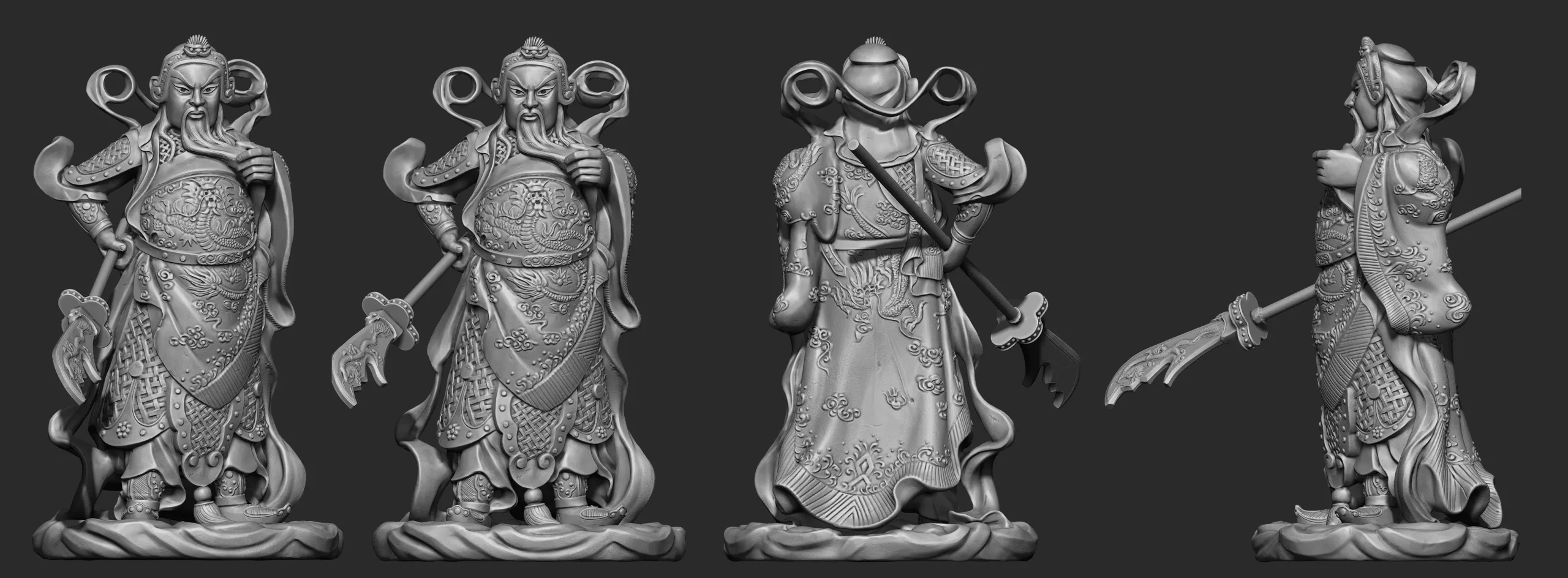 Guan-Yu Character Sculpture Zbrush 2019 HighPoly