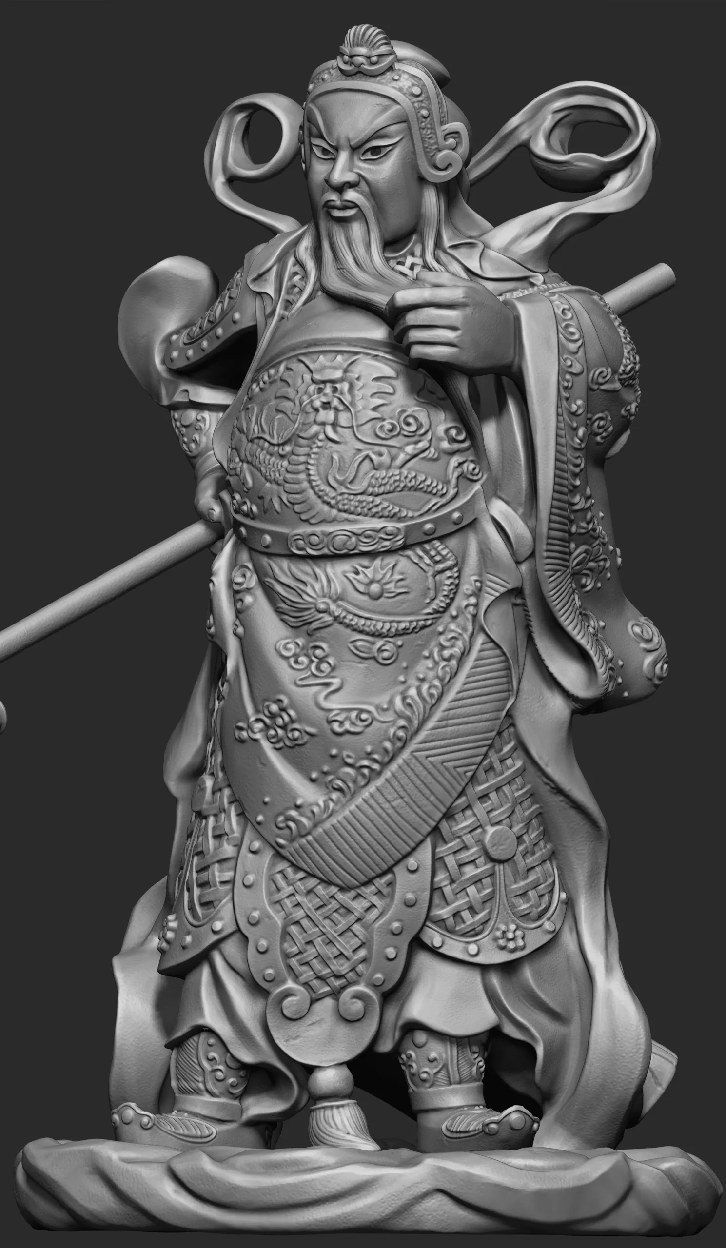 Guan-Yu Character Sculpture Zbrush 2019 HighPoly