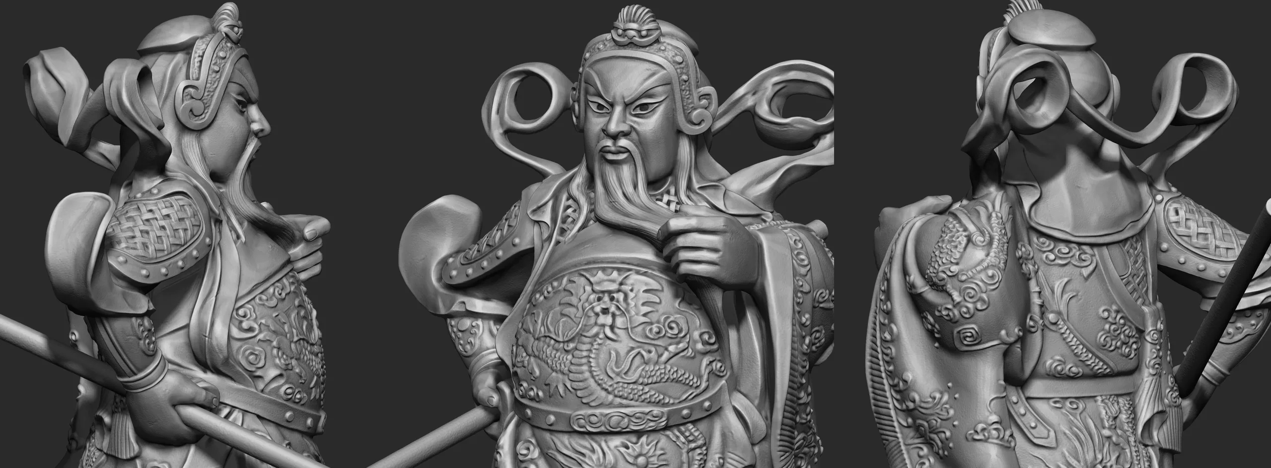 Guan-Yu Character Sculpture Zbrush 2019 HighPoly