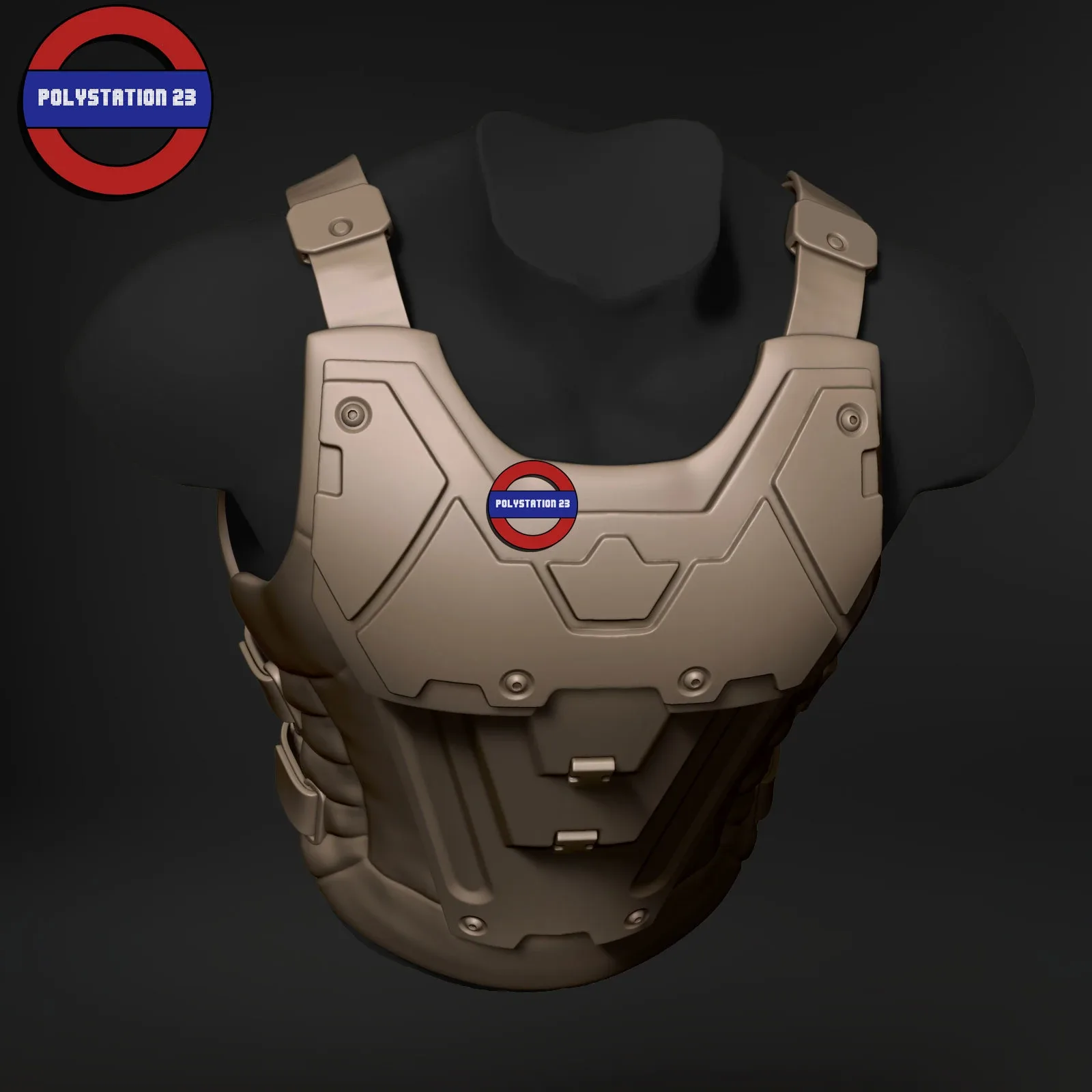 Sci fi character Torso armour v8 highpoly zbrush