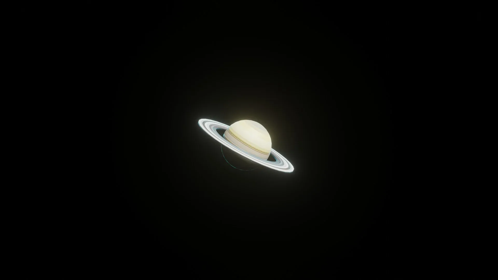 Stylized Planet Saturn 3D Model 2k/4k/8k Textures