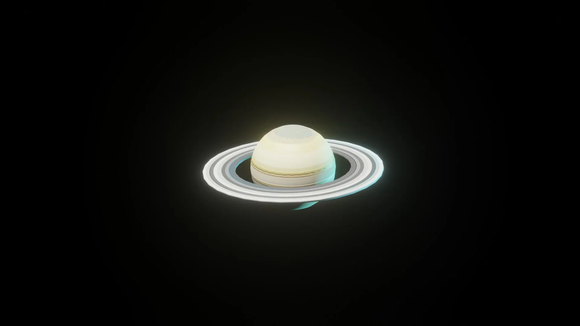 Stylized Planet Saturn 3D Model 2k/4k/8k Textures