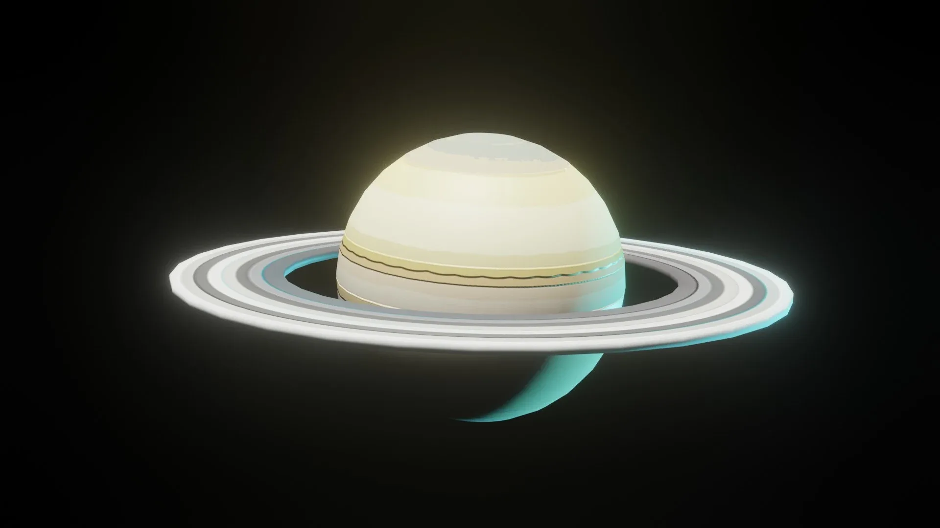 Stylized Planet Saturn 3D Model 2k/4k/8k Textures