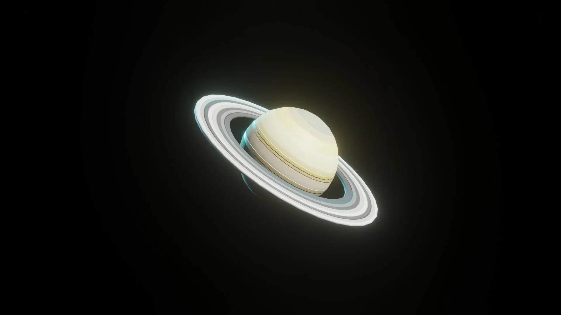 Stylized Planet Saturn 3D Model 2k/4k/8k Textures