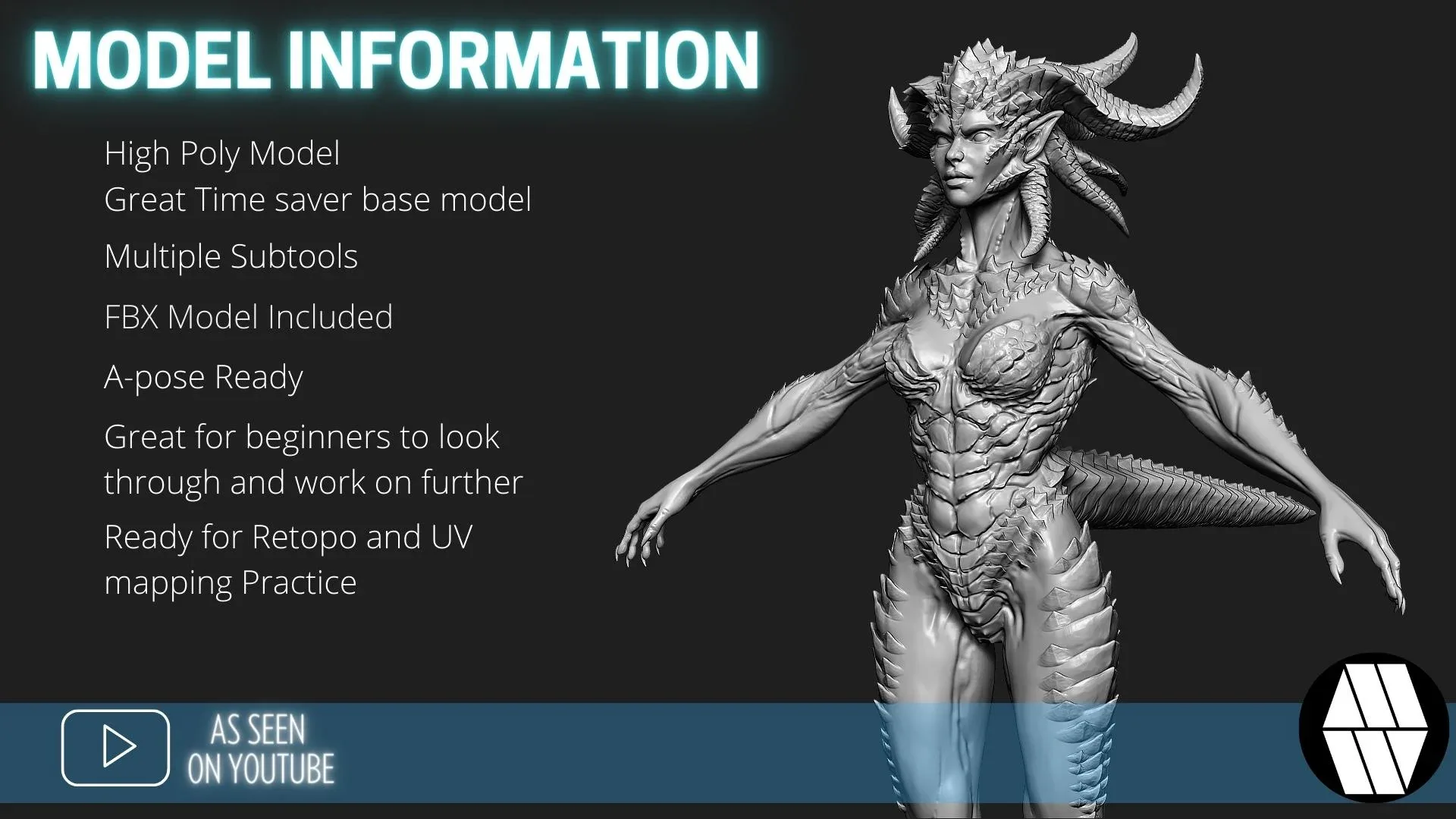 ZBrush Model: Dragon Princess High Poly ZTL & FBX