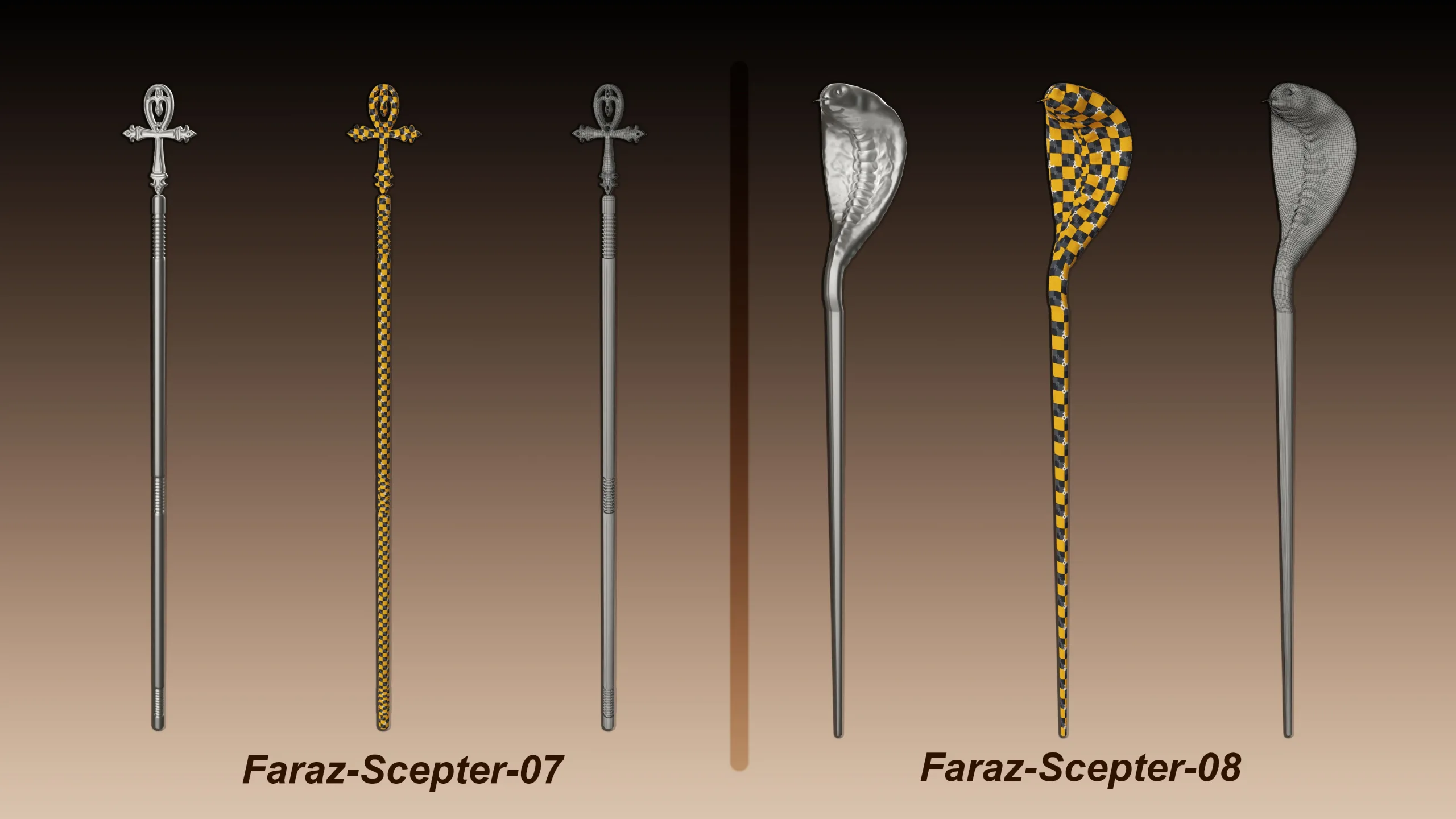 20 King Scepter 3D Model (Basemesh)