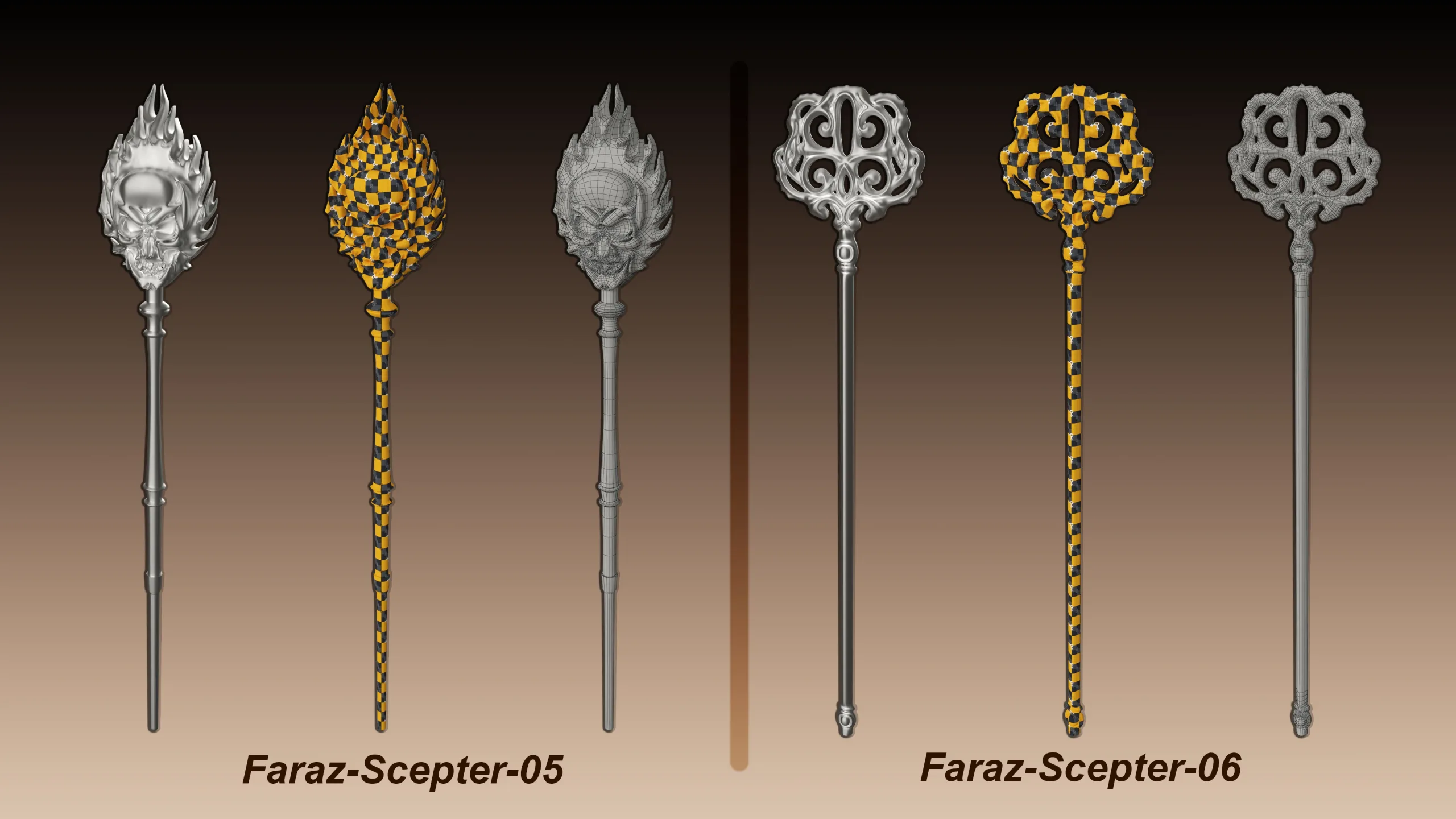 20 King Scepter 3D Model (Basemesh)