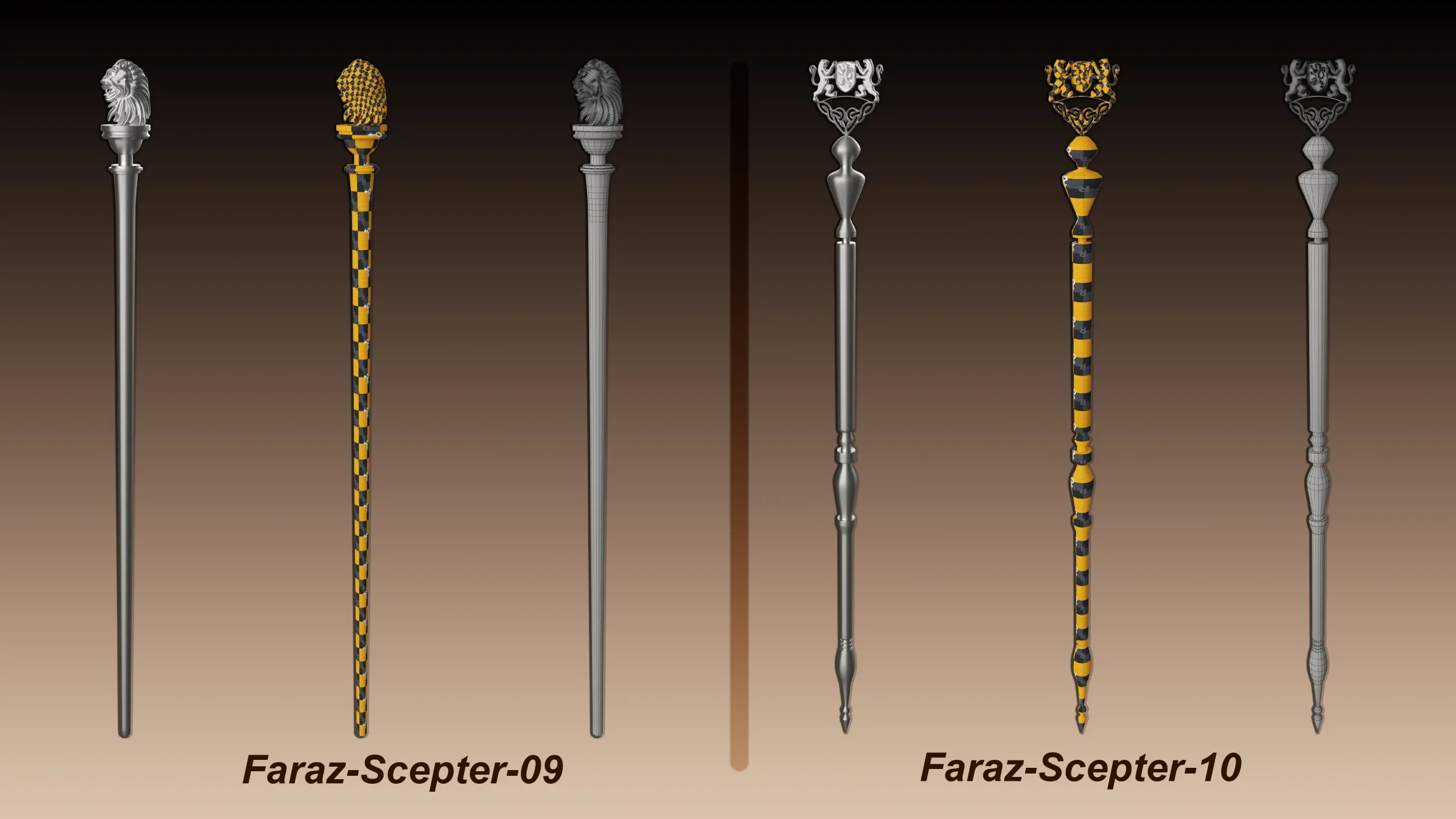 20 King Scepter 3D Model (Basemesh)