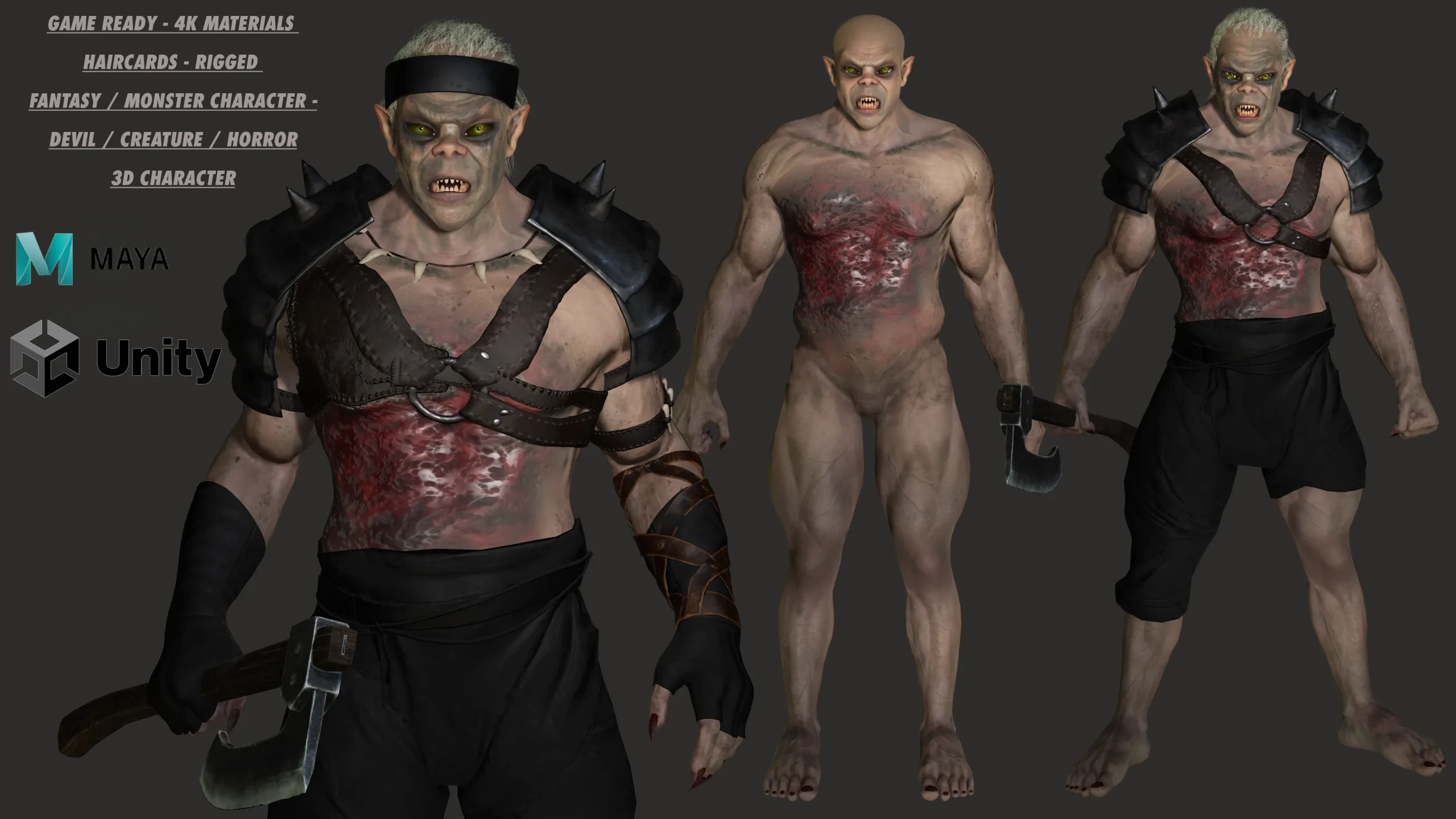 AAA 3D REALISTIC CHARACTER - THE WOUNDED MONSTER 03