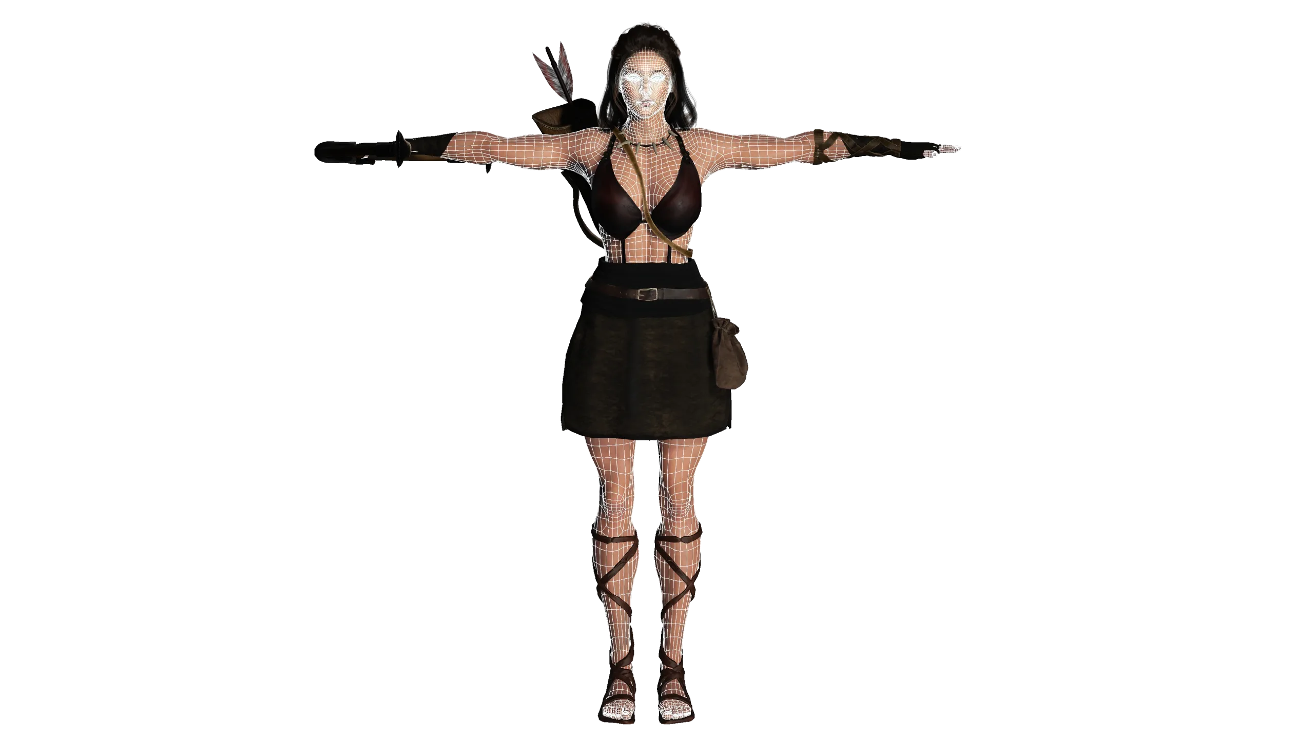 AAA 3D FANTASY FEMALE WARRIOR 02 - HUMAN RIGGED CHARACTER