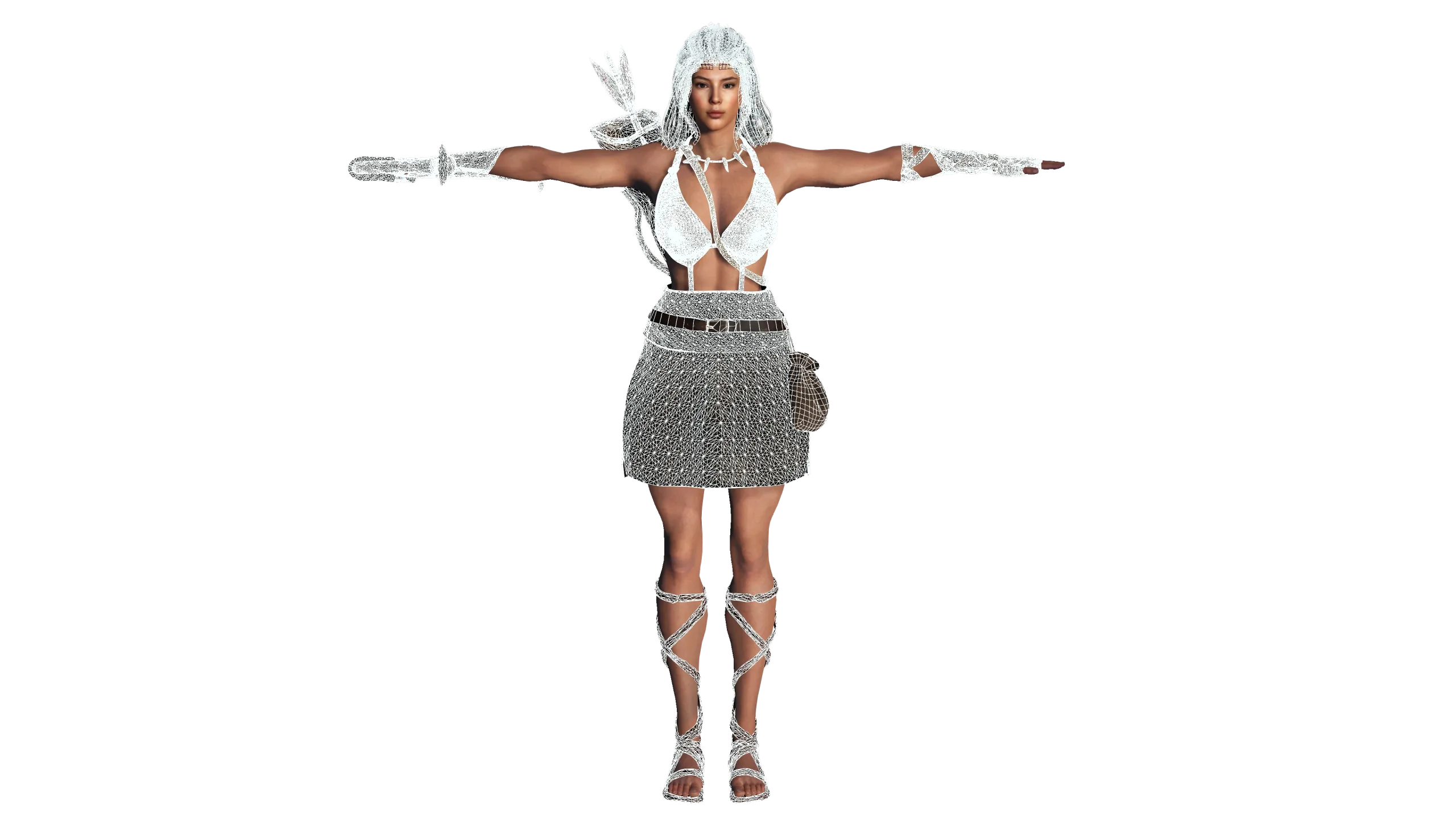 AAA 3D FANTASY FEMALE WARRIOR 02 - HUMAN RIGGED CHARACTER